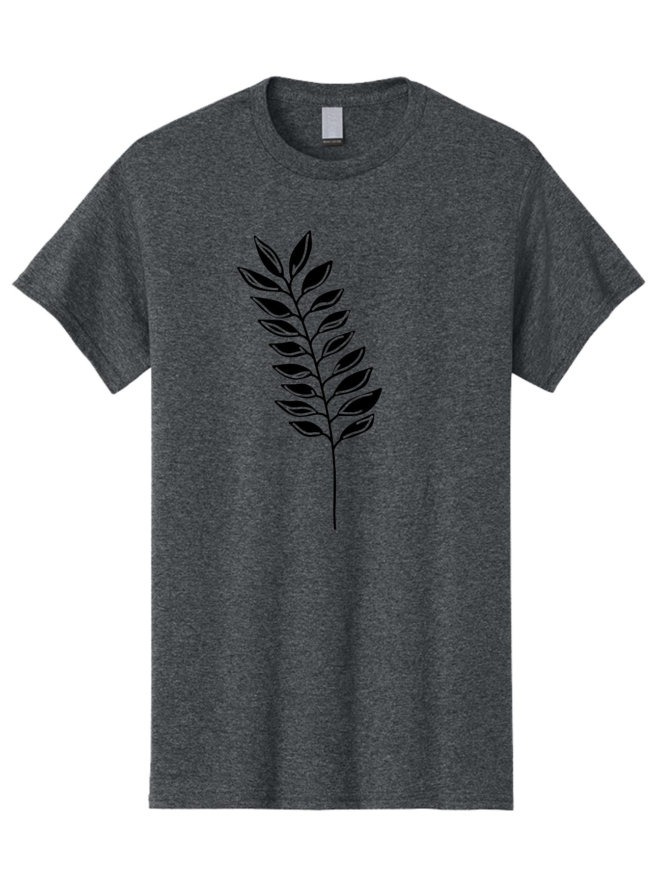 Leafy-Branch Men'S Graphic Tee, 100% Cotton, Comfortable Casual Summer Wear, Machine Washable, Simple Branch, Black Leaves, Leafy Stem, Minimalist Design, Nature-Inspired Art, Botanical Illustration, Eco-Friendly Theme Aac222