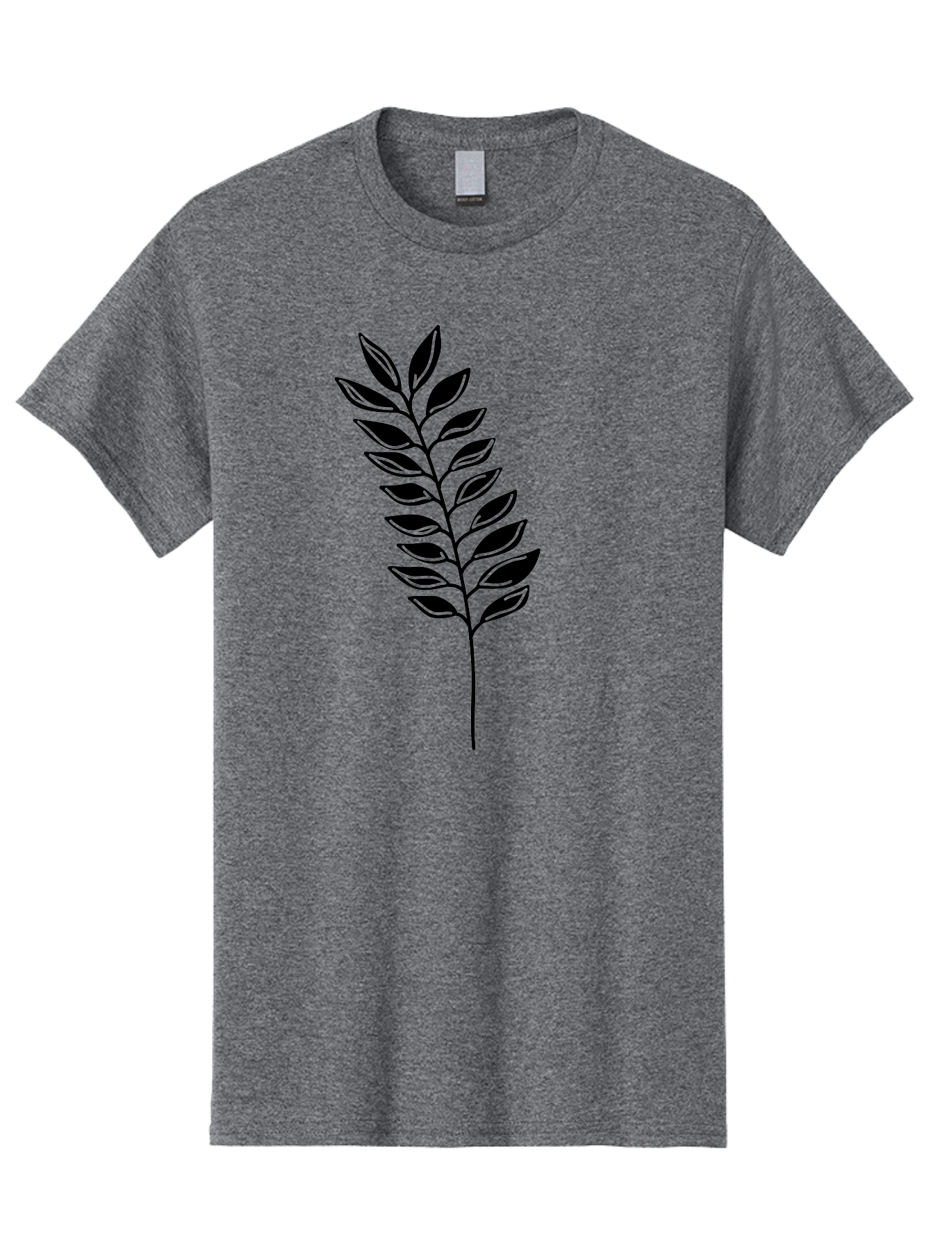 Leafy-Branch Men'S Graphic Tee, 100% Cotton, Comfortable Casual Summer Wear, Machine Washable, Simple Branch, Black Leaves, Leafy Stem, Minimalist Design, Nature-Inspired Art, Botanical Illustration, Eco-Friendly Theme Aac222