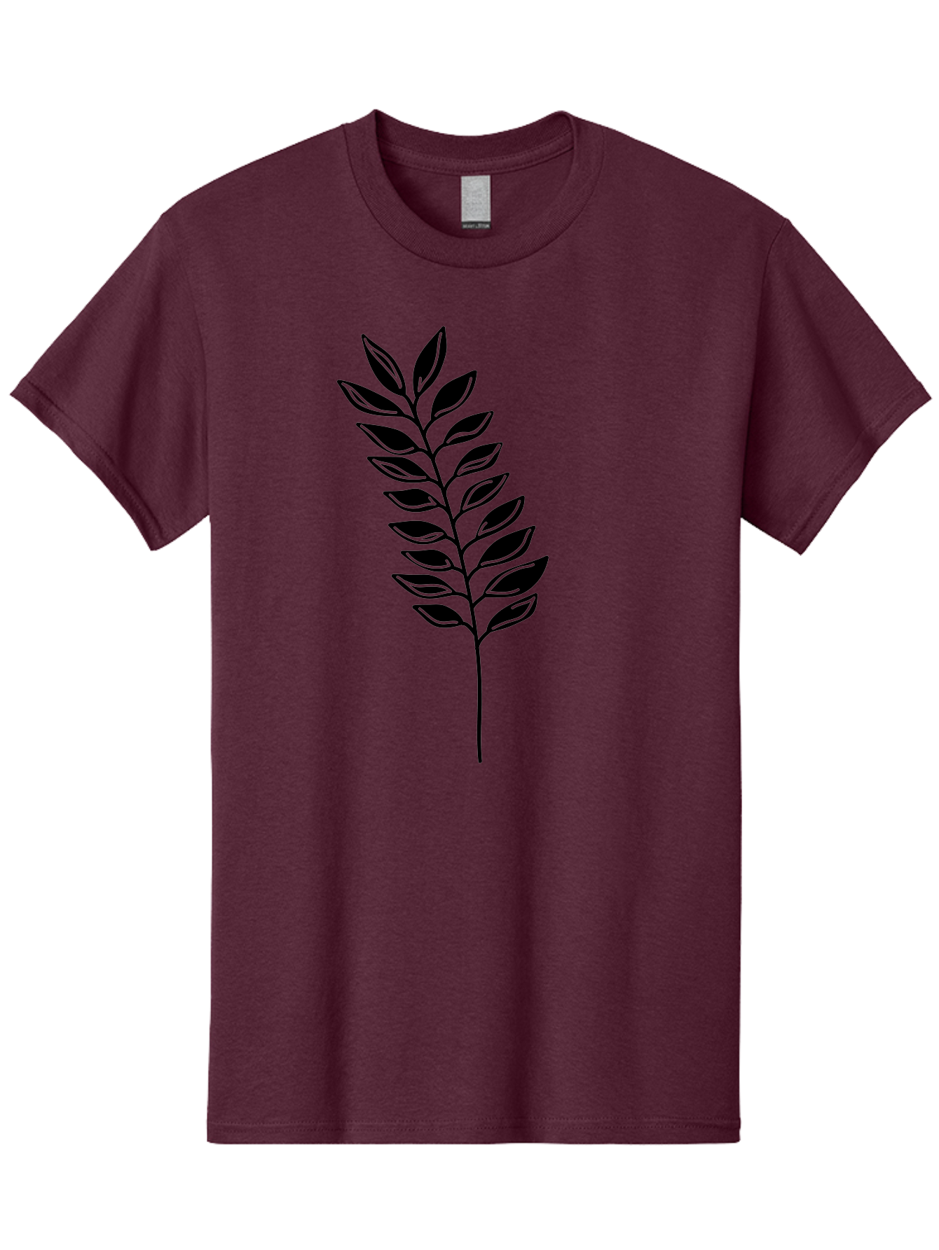 Leafy-Branch Men'S Graphic Tee, 100% Cotton, Comfortable Casual Summer Wear, Machine Washable, Simple Branch, Black Leaves, Leafy Stem, Minimalist Design, Nature-Inspired Art, Botanical Illustration, Eco-Friendly Theme Aac222