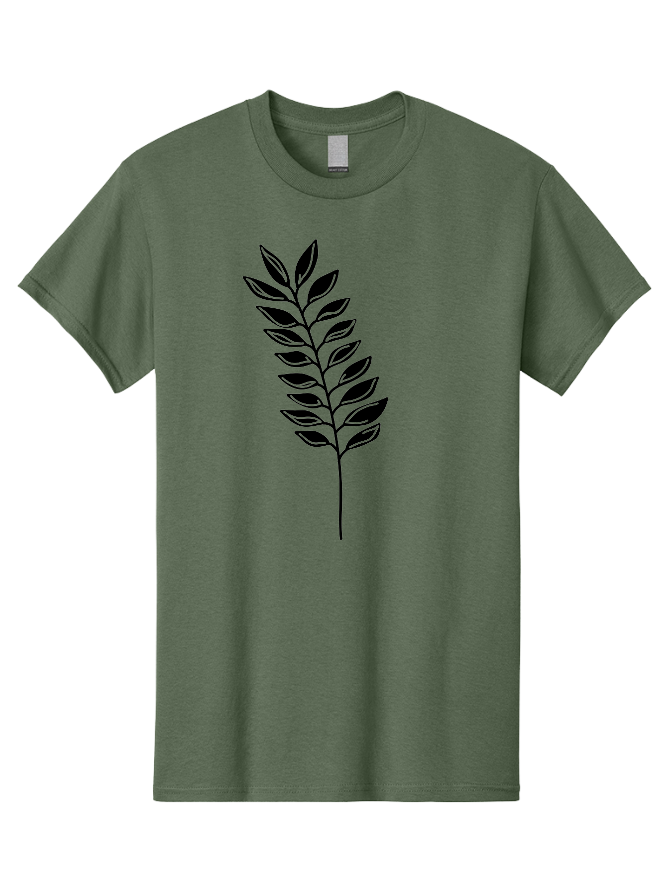 Leafy-Branch Men'S Graphic Tee, 100% Cotton, Comfortable Casual Summer Wear, Machine Washable, Simple Branch, Black Leaves, Leafy Stem, Minimalist Design, Nature-Inspired Art, Botanical Illustration, Eco-Friendly Theme Aac222