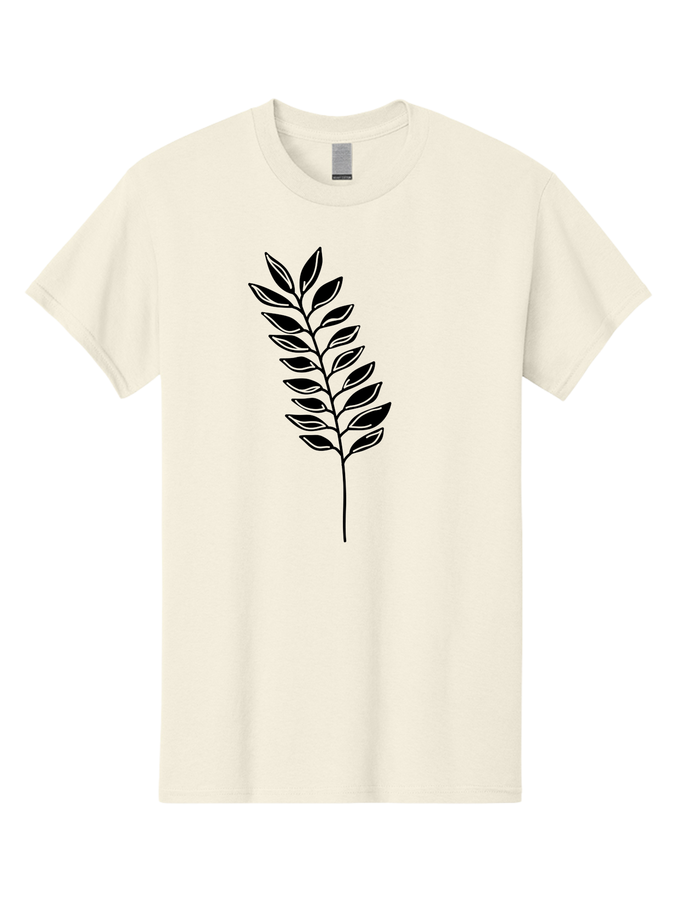 Leafy-Branch Men'S Graphic Tee, 100% Cotton, Comfortable Casual Summer Wear, Machine Washable, Simple Branch, Black Leaves, Leafy Stem, Minimalist Design, Nature-Inspired Art, Botanical Illustration, Eco-Friendly Theme Aac222