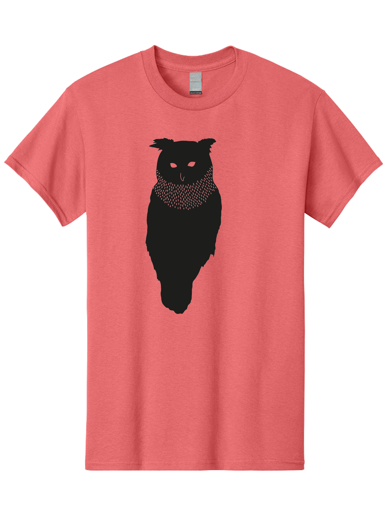 Owl-Silhouette Men'S Graphic Tee, 100% Cotton, Comfortable Casual Summer Wear, Machine Washable, Owl Silhouette, Black Owl, Glowing Eyes, Textured Feathers, Mysterious Animal, Nocturnal Bird, Wildlife Illustration, Symbolic Creature, Dark Art Aac224
