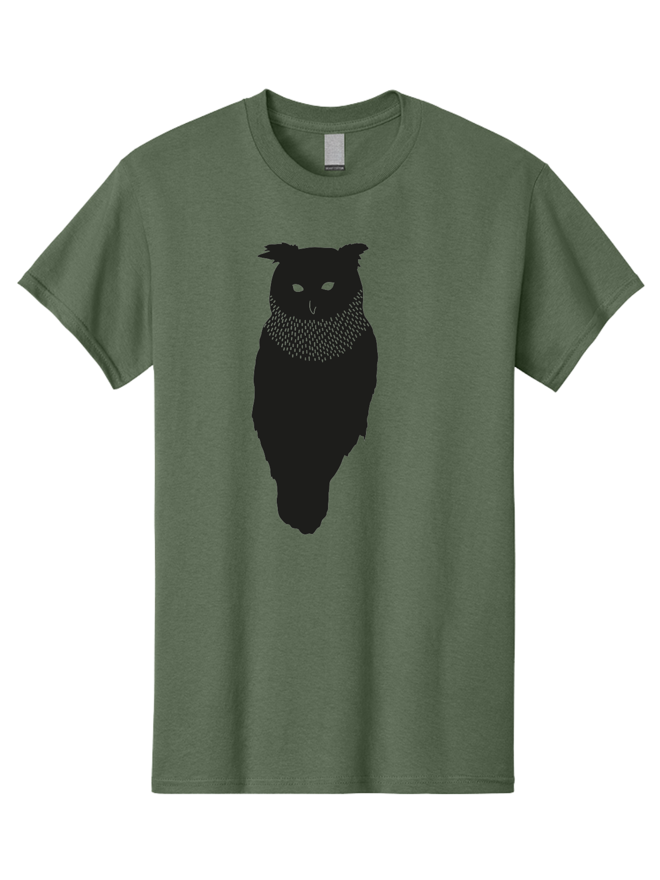 Owl-Silhouette Men'S Graphic Tee, 100% Cotton, Comfortable Casual Summer Wear, Machine Washable, Owl Silhouette, Black Owl, Glowing Eyes, Textured Feathers, Mysterious Animal, Nocturnal Bird, Wildlife Illustration, Symbolic Creature, Dark Art Aac224