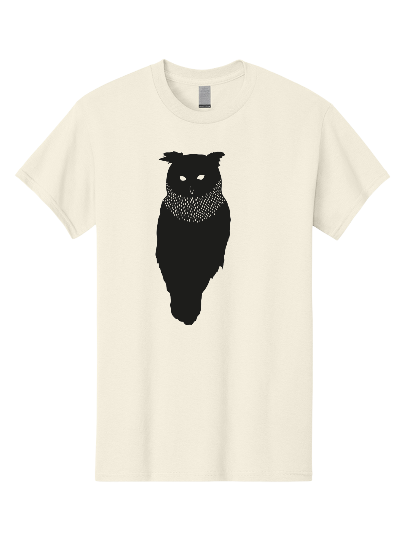 Owl-Silhouette Men'S Graphic Tee, 100% Cotton, Comfortable Casual Summer Wear, Machine Washable, Owl Silhouette, Black Owl, Glowing Eyes, Textured Feathers, Mysterious Animal, Nocturnal Bird, Wildlife Illustration, Symbolic Creature, Dark Art Aac224