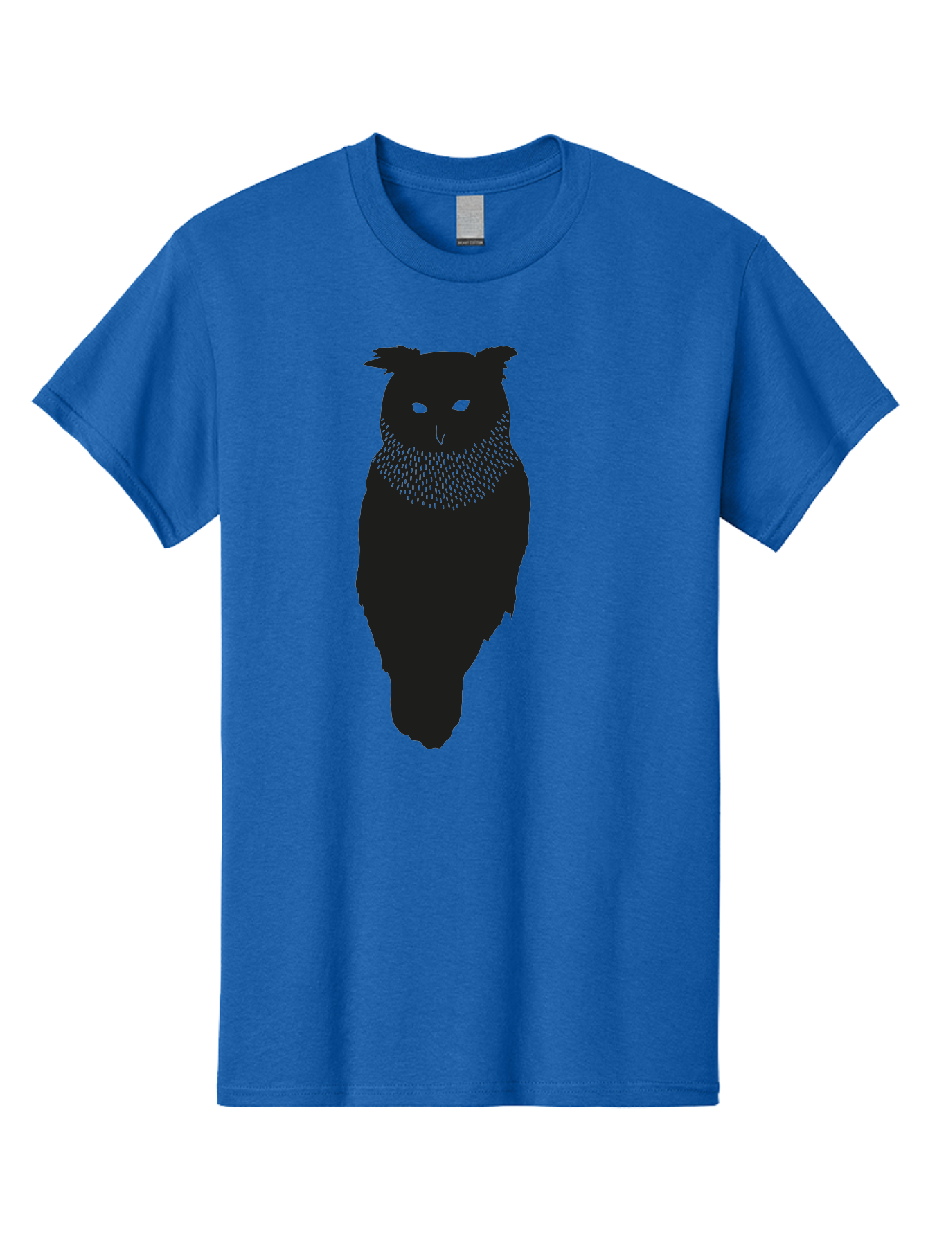 Owl-Silhouette Men'S Graphic Tee, 100% Cotton, Comfortable Casual Summer Wear, Machine Washable, Owl Silhouette, Black Owl, Glowing Eyes, Textured Feathers, Mysterious Animal, Nocturnal Bird, Wildlife Illustration, Symbolic Creature, Dark Art Aac224