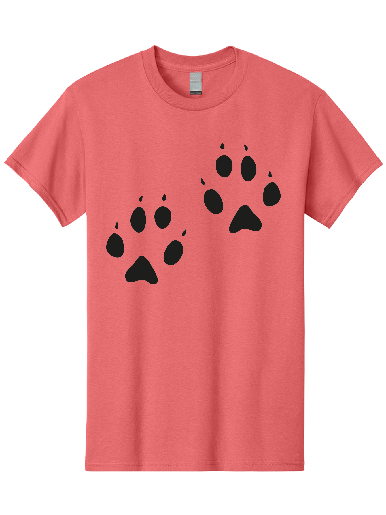 Paw-Prints Men'S Graphic Tee, 100% Cotton, Comfortable Casual Summer Wear, Machine Washable, Cat Paw Prints, Animal Tracks, Paw Print Design, Black Silhouettes, Simple Graphics, Vector Graphics, Pet Theme, Feline Footprints Aac225