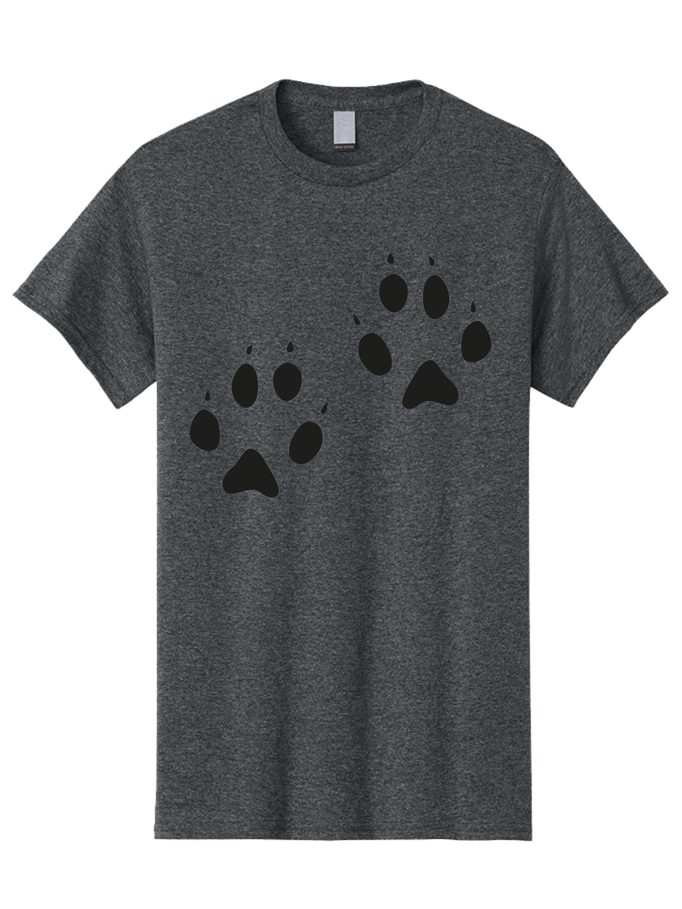 Paw-Prints Men'S Graphic Tee, 100% Cotton, Comfortable Casual Summer Wear, Machine Washable, Cat Paw Prints, Animal Tracks, Paw Print Design, Black Silhouettes, Simple Graphics, Vector Graphics, Pet Theme, Feline Footprints Aac225