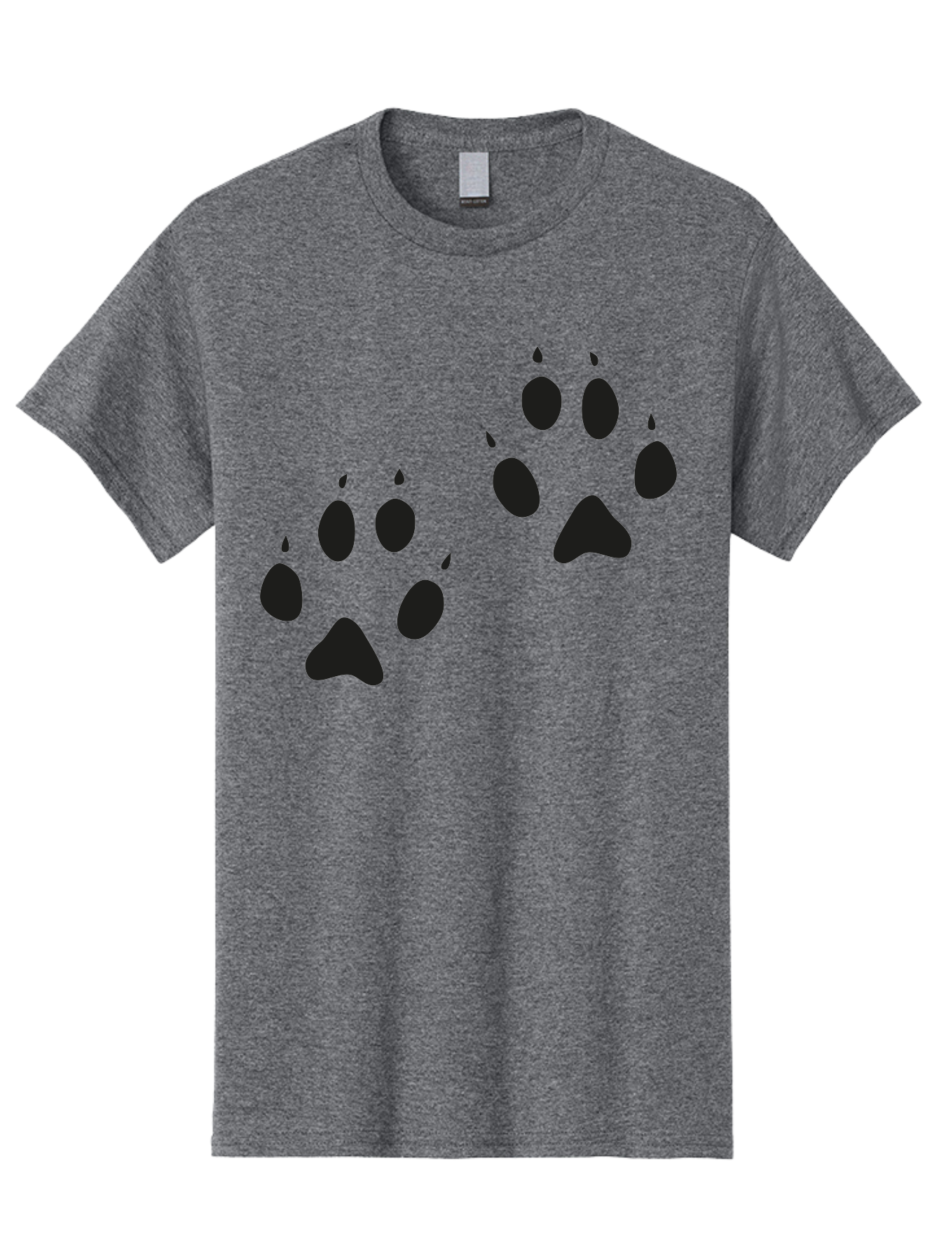 Paw-Prints Men'S Graphic Tee, 100% Cotton, Comfortable Casual Summer Wear, Machine Washable, Cat Paw Prints, Animal Tracks, Paw Print Design, Black Silhouettes, Simple Graphics, Vector Graphics, Pet Theme, Feline Footprints Aac225