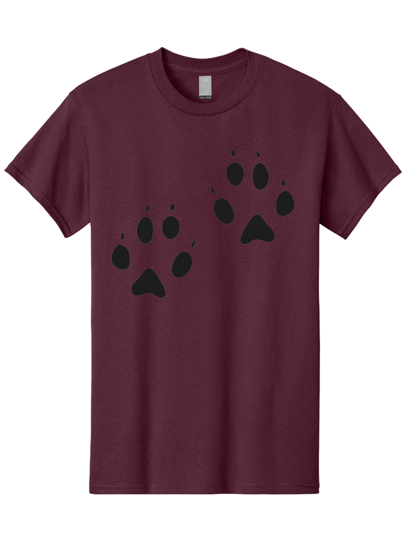 Paw-Prints Men'S Graphic Tee, 100% Cotton, Comfortable Casual Summer Wear, Machine Washable, Cat Paw Prints, Animal Tracks, Paw Print Design, Black Silhouettes, Simple Graphics, Vector Graphics, Pet Theme, Feline Footprints Aac225