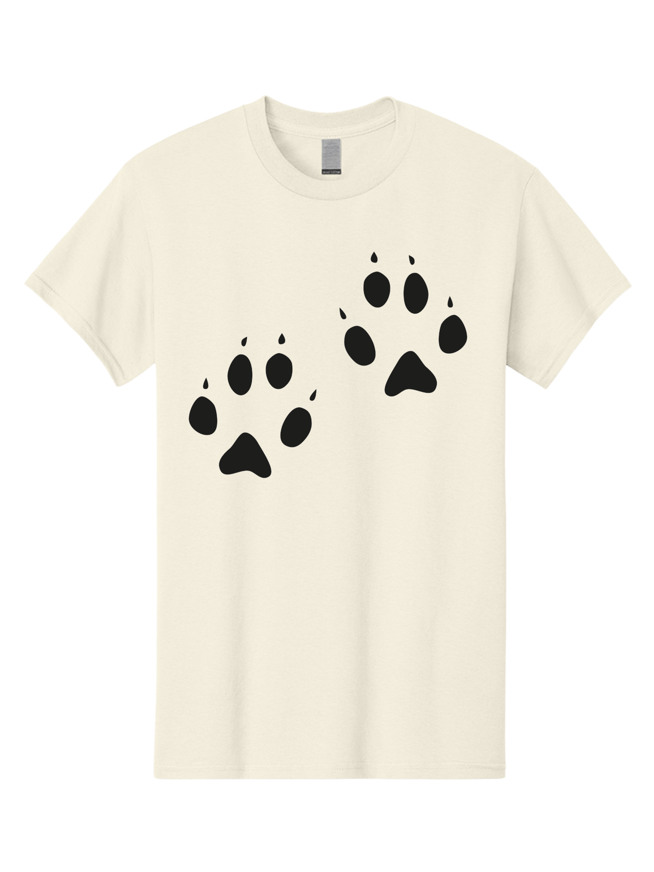 Paw-Prints Men'S Graphic Tee, 100% Cotton, Comfortable Casual Summer Wear, Machine Washable, Cat Paw Prints, Animal Tracks, Paw Print Design, Black Silhouettes, Simple Graphics, Vector Graphics, Pet Theme, Feline Footprints Aac225