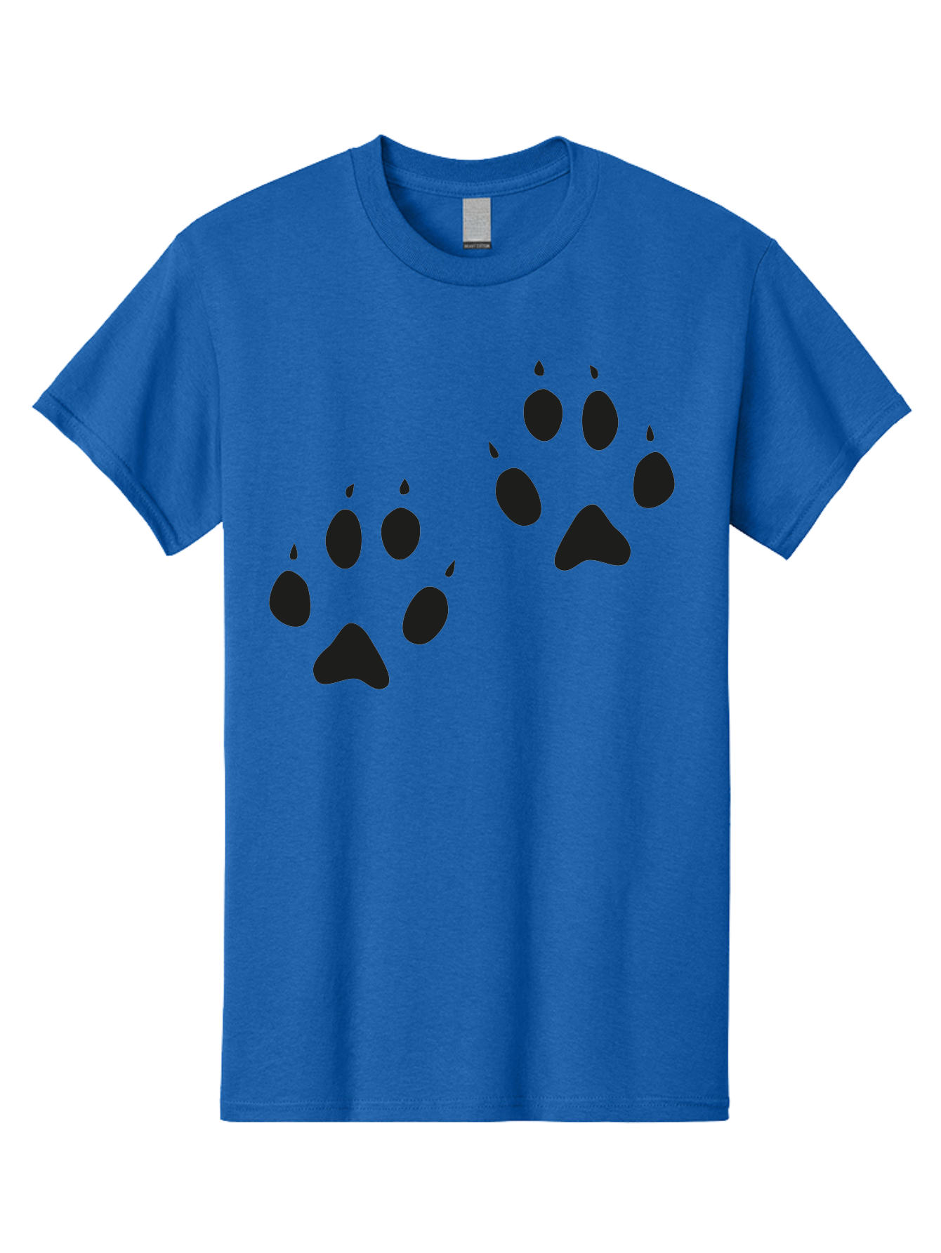Paw-Prints Men'S Graphic Tee, 100% Cotton, Comfortable Casual Summer Wear, Machine Washable, Cat Paw Prints, Animal Tracks, Paw Print Design, Black Silhouettes, Simple Graphics, Vector Graphics, Pet Theme, Feline Footprints Aac225