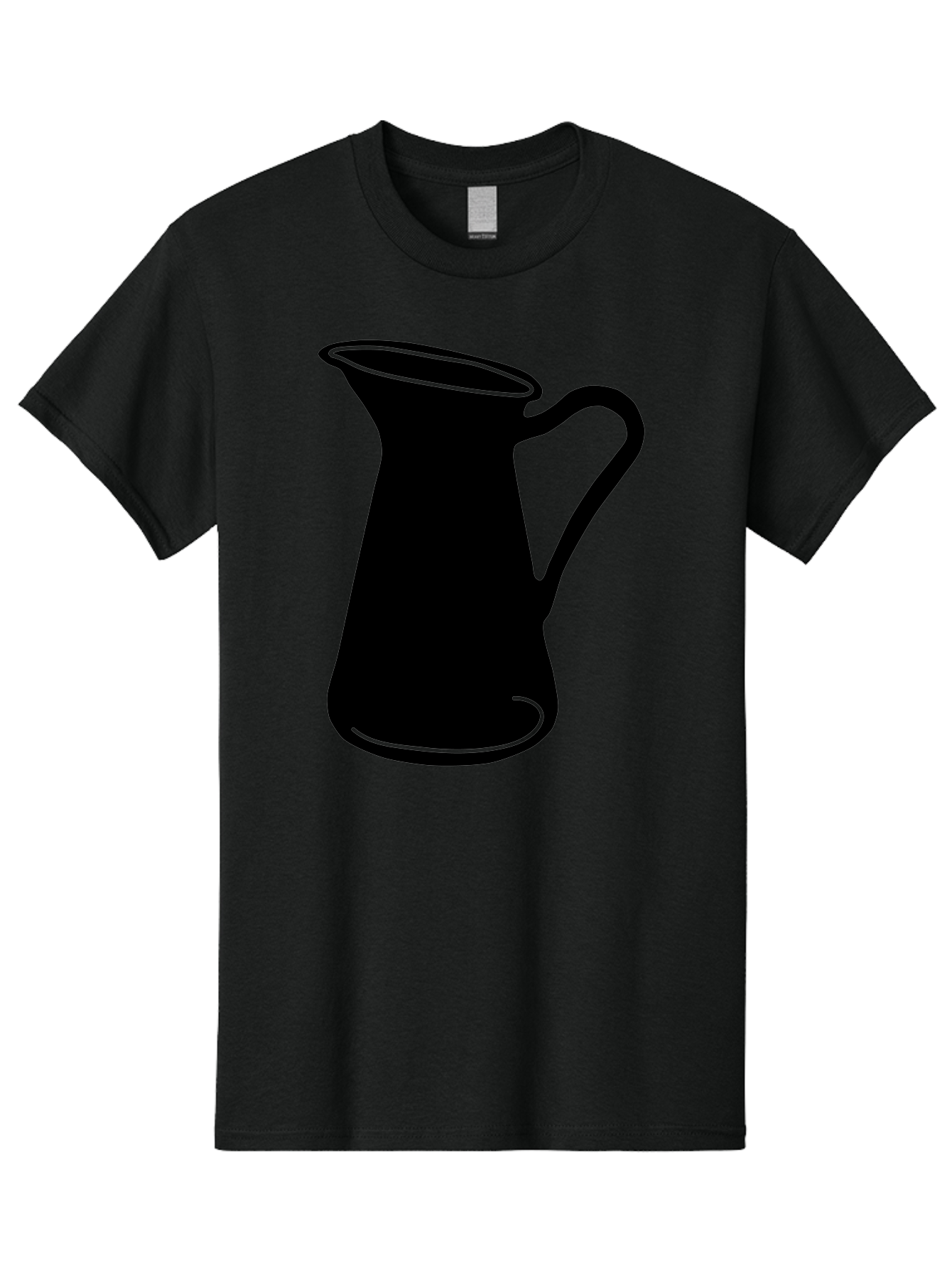 Pitcher Men'S Graphic Tee, 100% Cotton, Comfortable Casual Summer Wear, Machine Washable, Pitcher Silhouette, Minimalist Design, Coffee Pitcher, Jug, Single Handle, Simple Shape, Modern Illustration, Black And Green Aac226