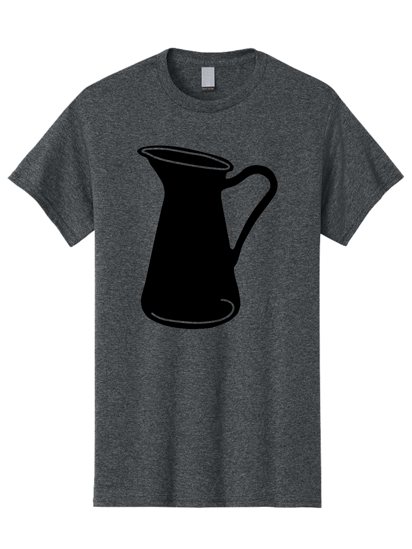 Pitcher Men'S Graphic Tee, 100% Cotton, Comfortable Casual Summer Wear, Machine Washable, Pitcher Silhouette, Minimalist Design, Coffee Pitcher, Jug, Single Handle, Simple Shape, Modern Illustration, Black And Green Aac226