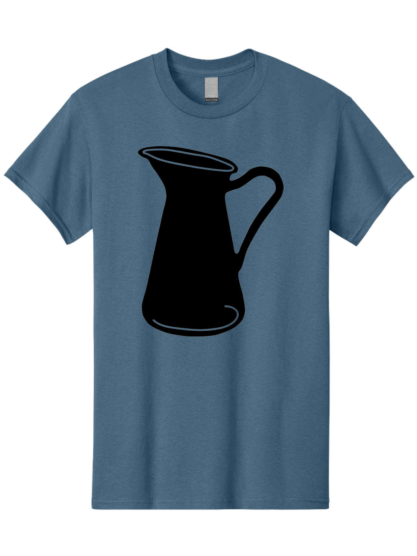 Pitcher Men'S Graphic Tee, 100% Cotton, Comfortable Casual Summer Wear, Machine Washable, Pitcher Silhouette, Minimalist Design, Coffee Pitcher, Jug, Single Handle, Simple Shape, Modern Illustration, Black And Green Aac226
