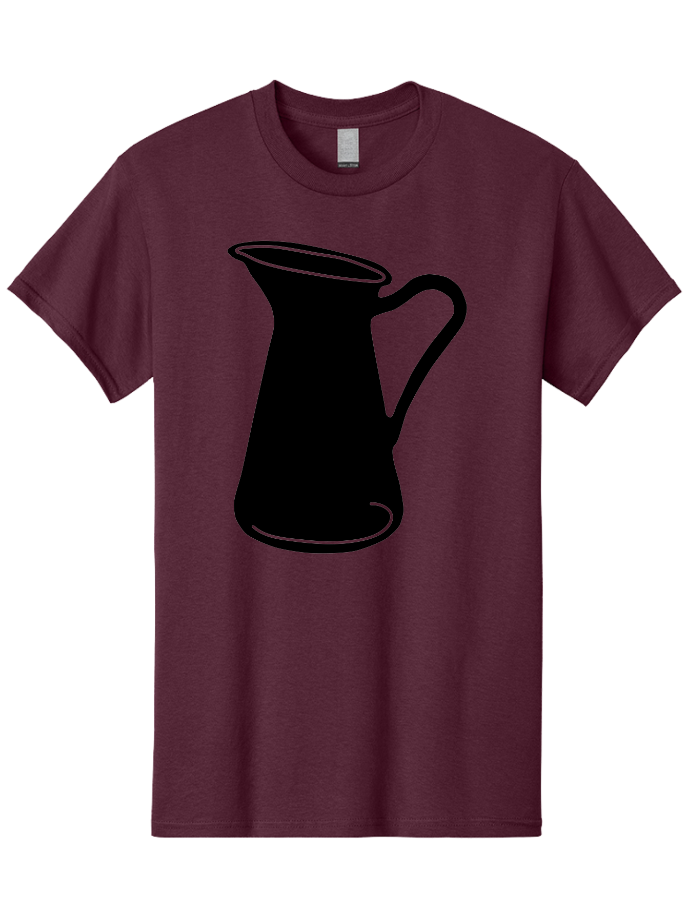 Pitcher Men'S Graphic Tee, 100% Cotton, Comfortable Casual Summer Wear, Machine Washable, Pitcher Silhouette, Minimalist Design, Coffee Pitcher, Jug, Single Handle, Simple Shape, Modern Illustration, Black And Green Aac226