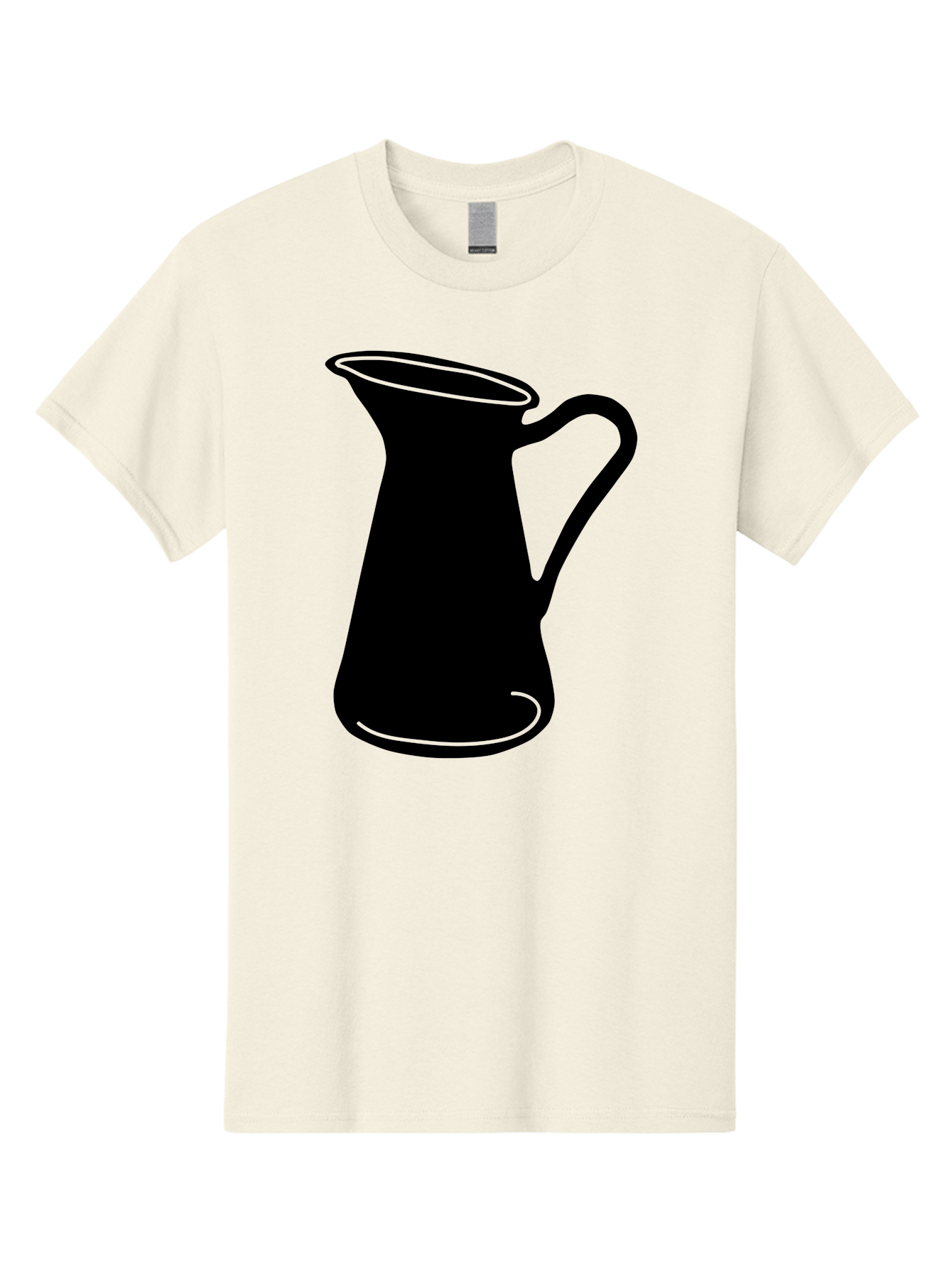 Pitcher Men'S Graphic Tee, 100% Cotton, Comfortable Casual Summer Wear, Machine Washable, Pitcher Silhouette, Minimalist Design, Coffee Pitcher, Jug, Single Handle, Simple Shape, Modern Illustration, Black And Green Aac226