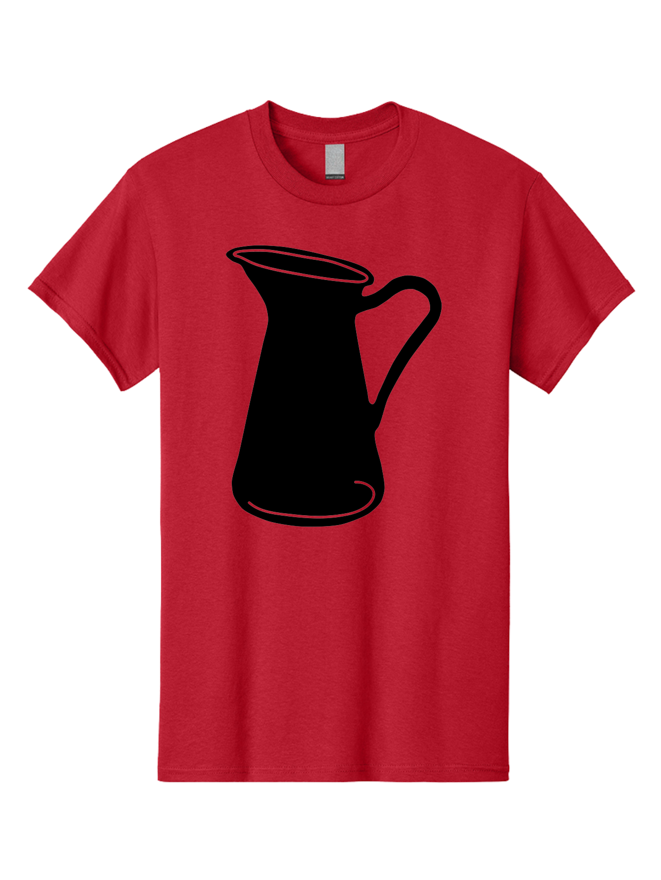 Pitcher Men'S Graphic Tee, 100% Cotton, Comfortable Casual Summer Wear, Machine Washable, Pitcher Silhouette, Minimalist Design, Coffee Pitcher, Jug, Single Handle, Simple Shape, Modern Illustration, Black And Green Aac226