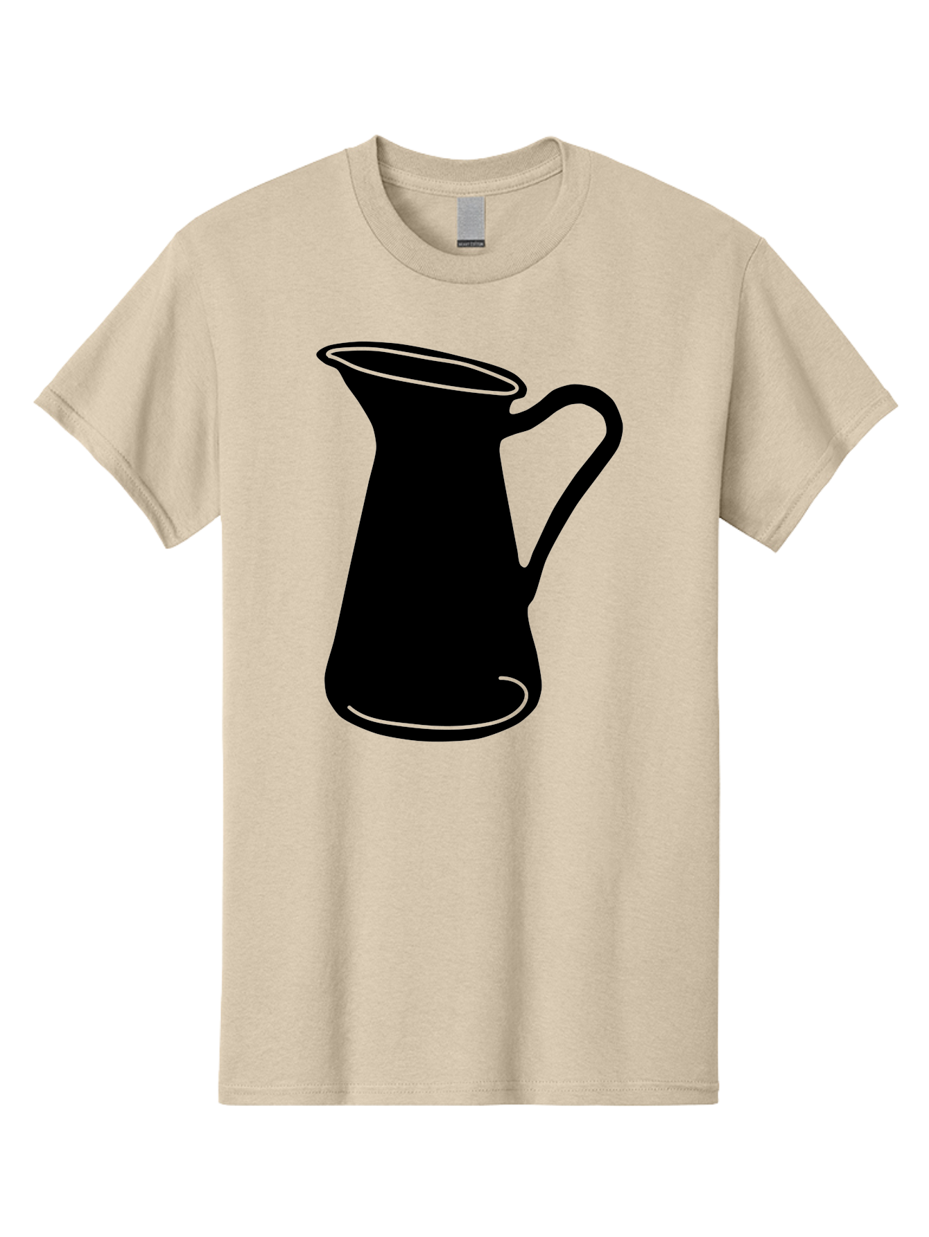 Pitcher Men'S Graphic Tee, 100% Cotton, Comfortable Casual Summer Wear, Machine Washable, Pitcher Silhouette, Minimalist Design, Coffee Pitcher, Jug, Single Handle, Simple Shape, Modern Illustration, Black And Green Aac226