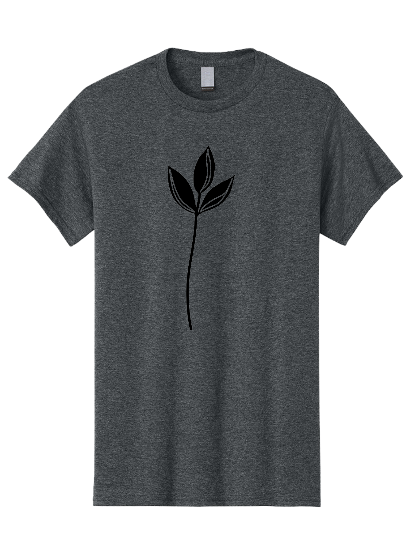 Plant-Silhouette Men'S Graphic Tee, 100% Cotton, Comfortable Casual Summer Wear, Machine Washable, Simple Leaf Illustration, Minimalist Design, Botanical Art, Leaf Silhouette, Nature-Inspired Graphics, Eco-Friendly Visuals, Organic Shapes Aac228