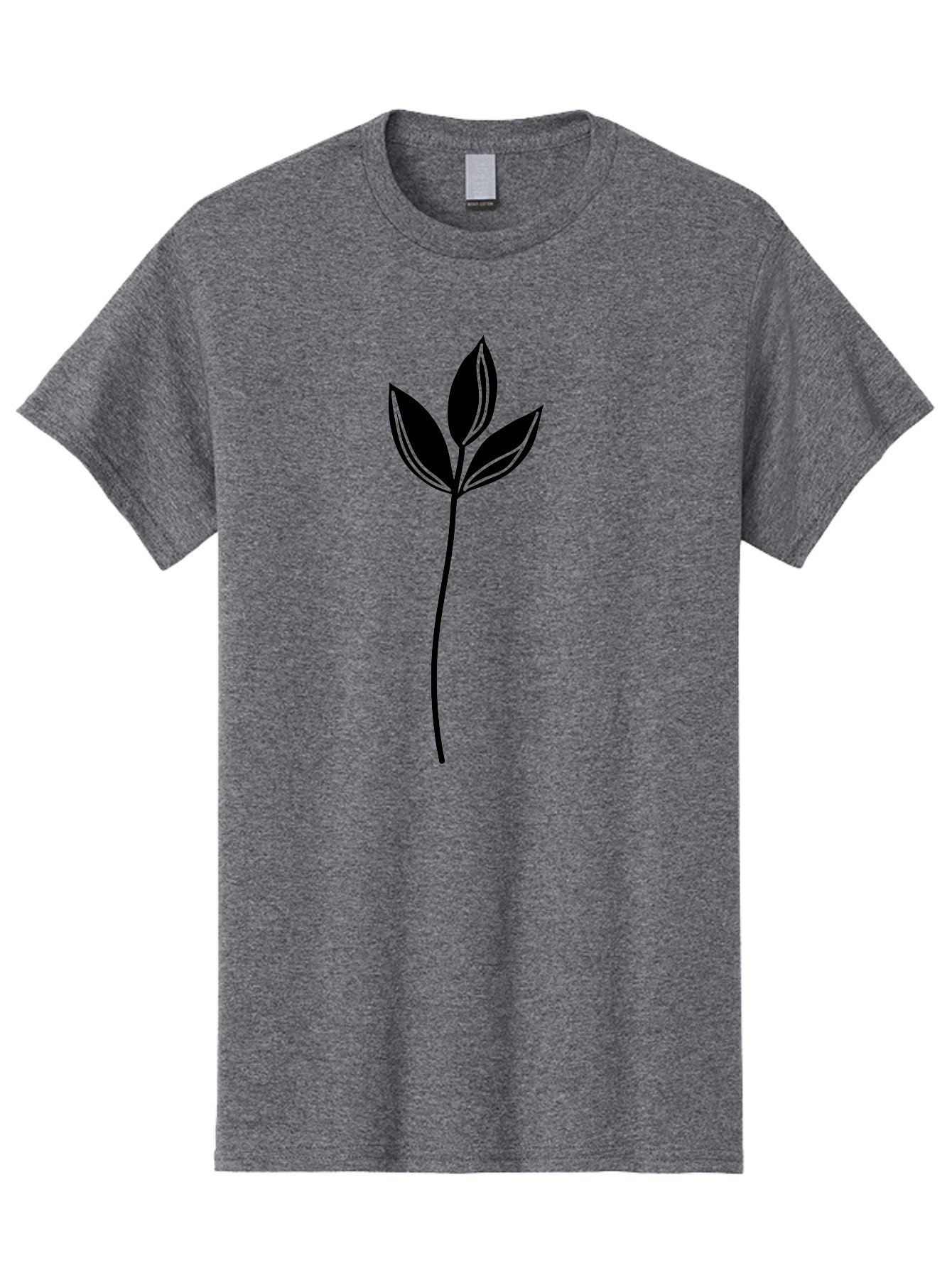 Plant-Silhouette Men'S Graphic Tee, 100% Cotton, Comfortable Casual Summer Wear, Machine Washable, Simple Leaf Illustration, Minimalist Design, Botanical Art, Leaf Silhouette, Nature-Inspired Graphics, Eco-Friendly Visuals, Organic Shapes Aac228