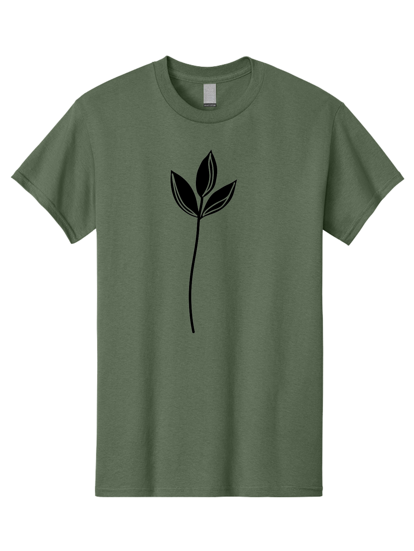 Plant-Silhouette Men'S Graphic Tee, 100% Cotton, Comfortable Casual Summer Wear, Machine Washable, Simple Leaf Illustration, Minimalist Design, Botanical Art, Leaf Silhouette, Nature-Inspired Graphics, Eco-Friendly Visuals, Organic Shapes Aac228