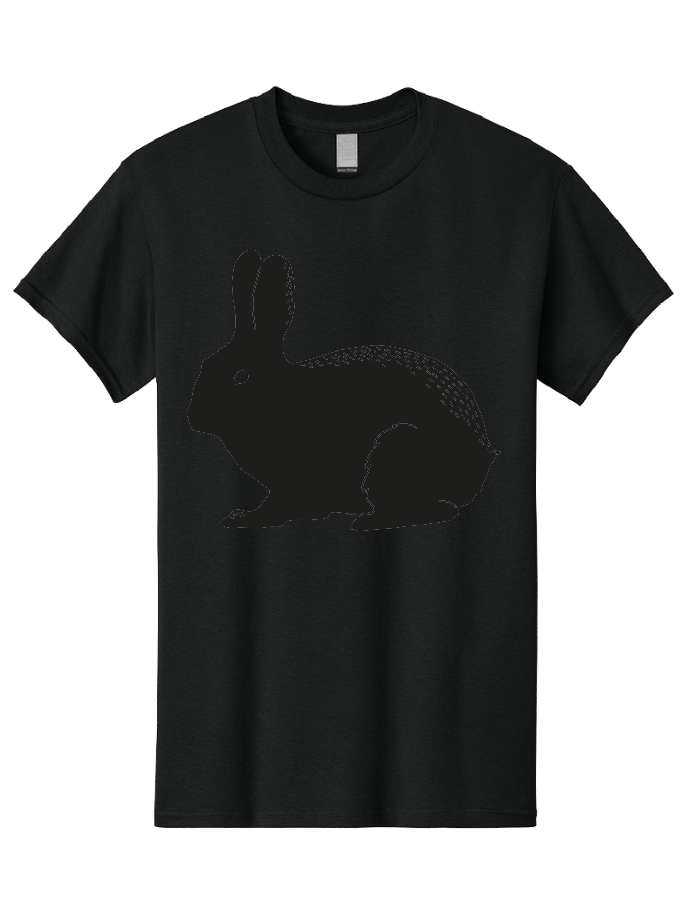 Rabbit-Silhouette Men'S Graphic Tee, 100% Cotton, Comfortable Casual Summer Wear, Machine Washable, Black Rabbit Silhouette, Rabbit Illustration, Cute Bunny, Animal Silhouette, Wildlife Art, Nature Design, Simple Graphics Aac230