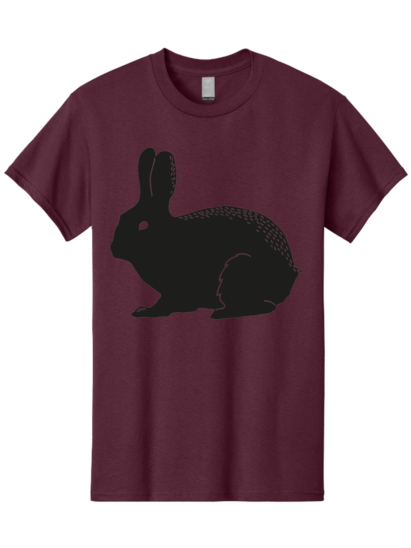 Rabbit-Silhouette Men'S Graphic Tee, 100% Cotton, Comfortable Casual Summer Wear, Machine Washable, Black Rabbit Silhouette, Rabbit Illustration, Cute Bunny, Animal Silhouette, Wildlife Art, Nature Design, Simple Graphics Aac230