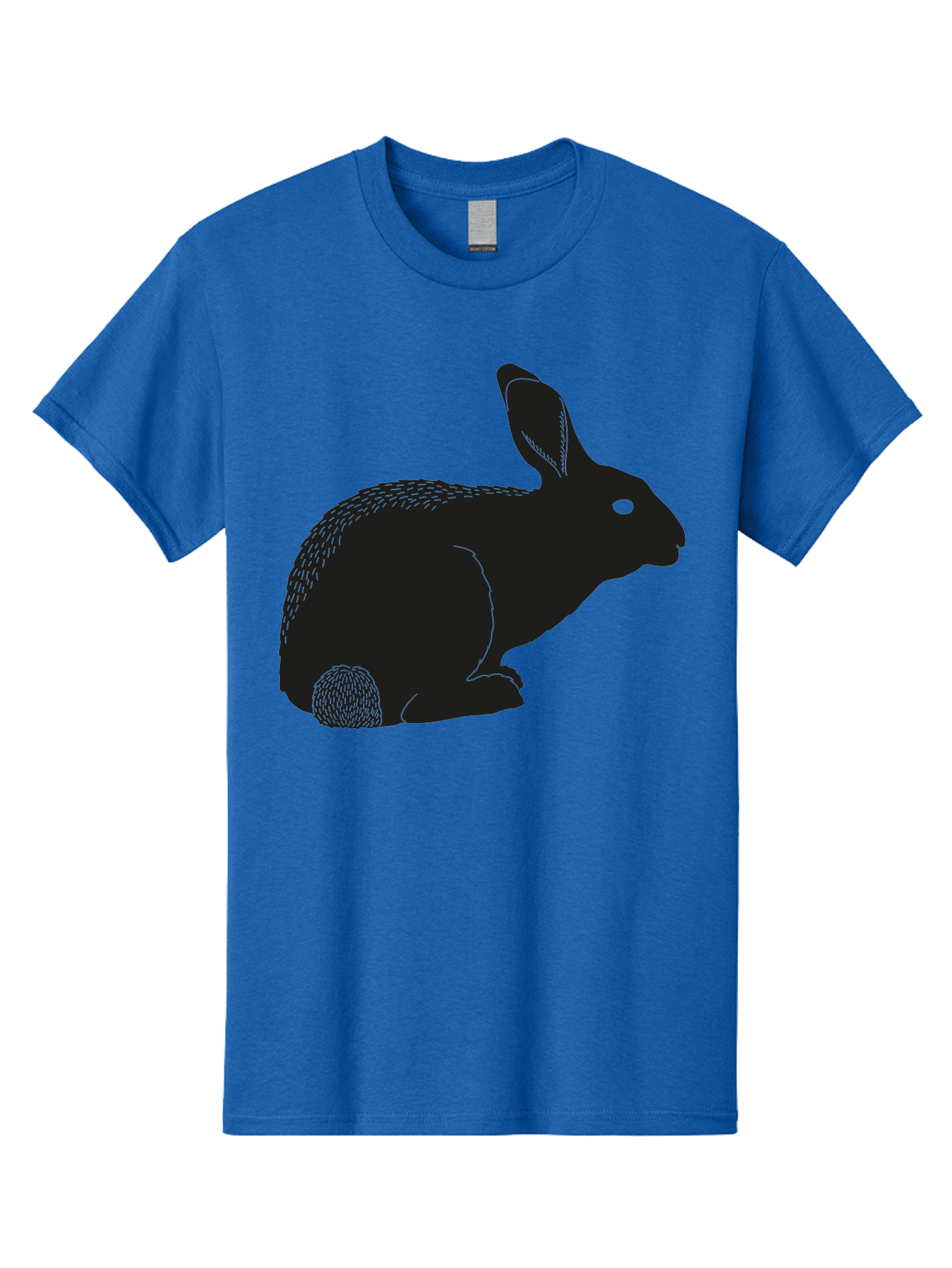Rabbit Men'S Graphic Tee, 100% Cotton, Comfortable Casual Summer Wear, Machine Washable, Rabbit Silhouette, Simple Illustration, Black Rabbit, Cute Bunny, Side Profile, Cartoon Style, Minimal Design, Easter Symbol, Rabbit Graphics Aac231