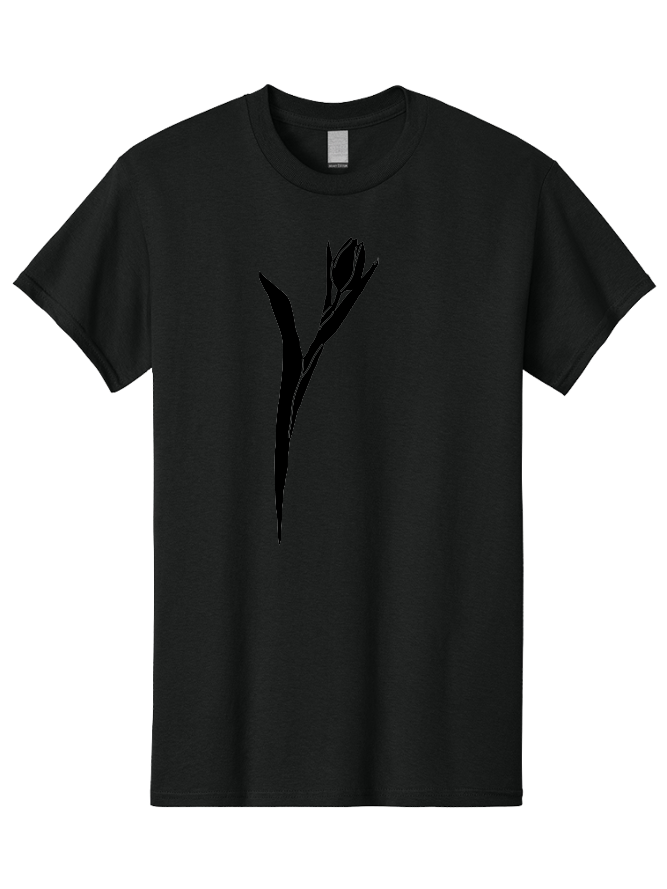 Rose-Silhouette Men'S Graphic Tee, 100% Cotton, Comfortable Casual Summer Wear, Machine Washable, Simple Rose Silhouette, Minimalist Design, Black Rose, Green Background, Monochrome Artwork, Elegant Graphics, Floral Symbol Aac234