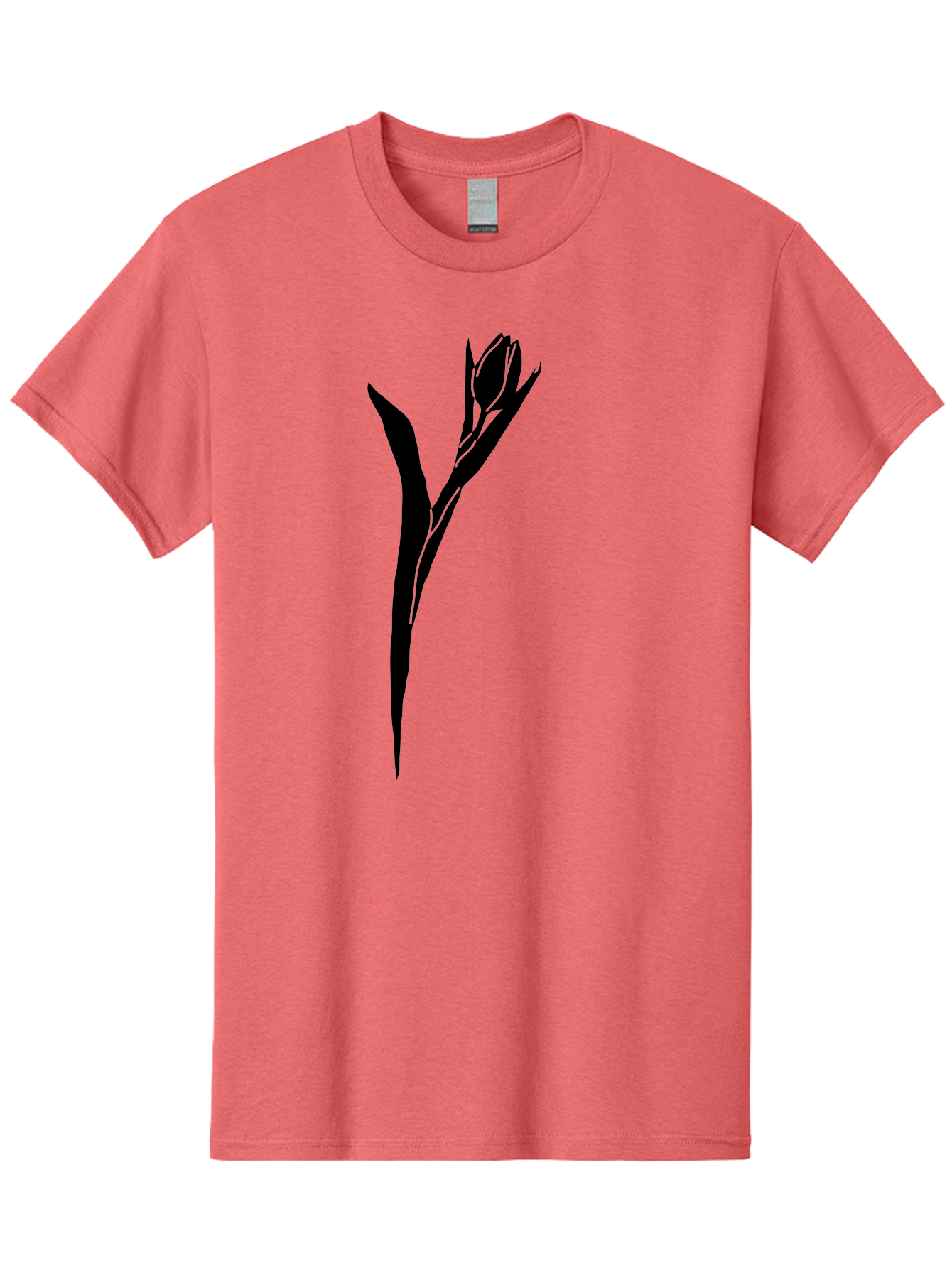 Rose-Silhouette Men'S Graphic Tee, 100% Cotton, Comfortable Casual Summer Wear, Machine Washable, Simple Rose Silhouette, Minimalist Design, Black Rose, Green Background, Monochrome Artwork, Elegant Graphics, Floral Symbol Aac234