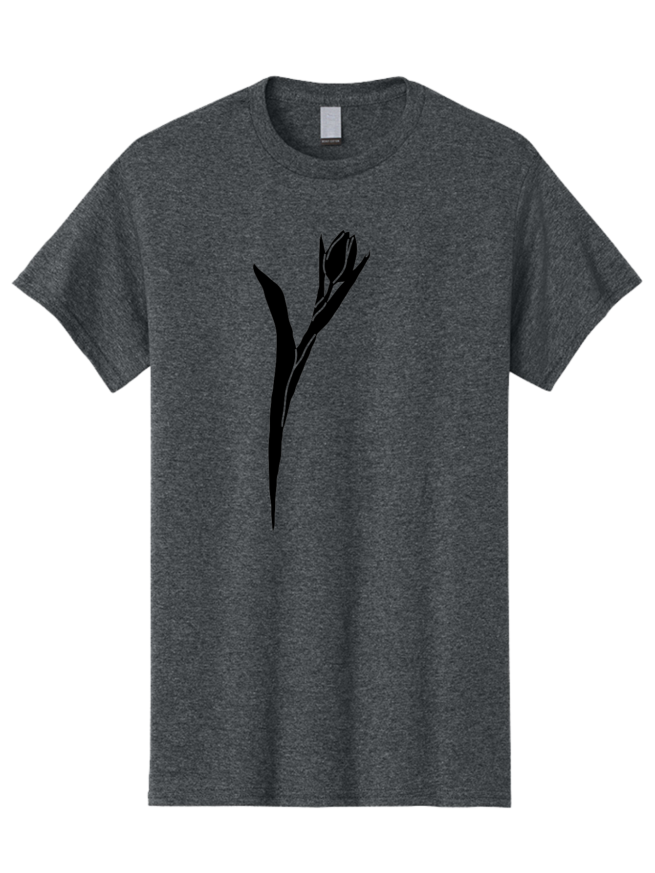 Rose-Silhouette Men'S Graphic Tee, 100% Cotton, Comfortable Casual Summer Wear, Machine Washable, Simple Rose Silhouette, Minimalist Design, Black Rose, Green Background, Monochrome Artwork, Elegant Graphics, Floral Symbol Aac234