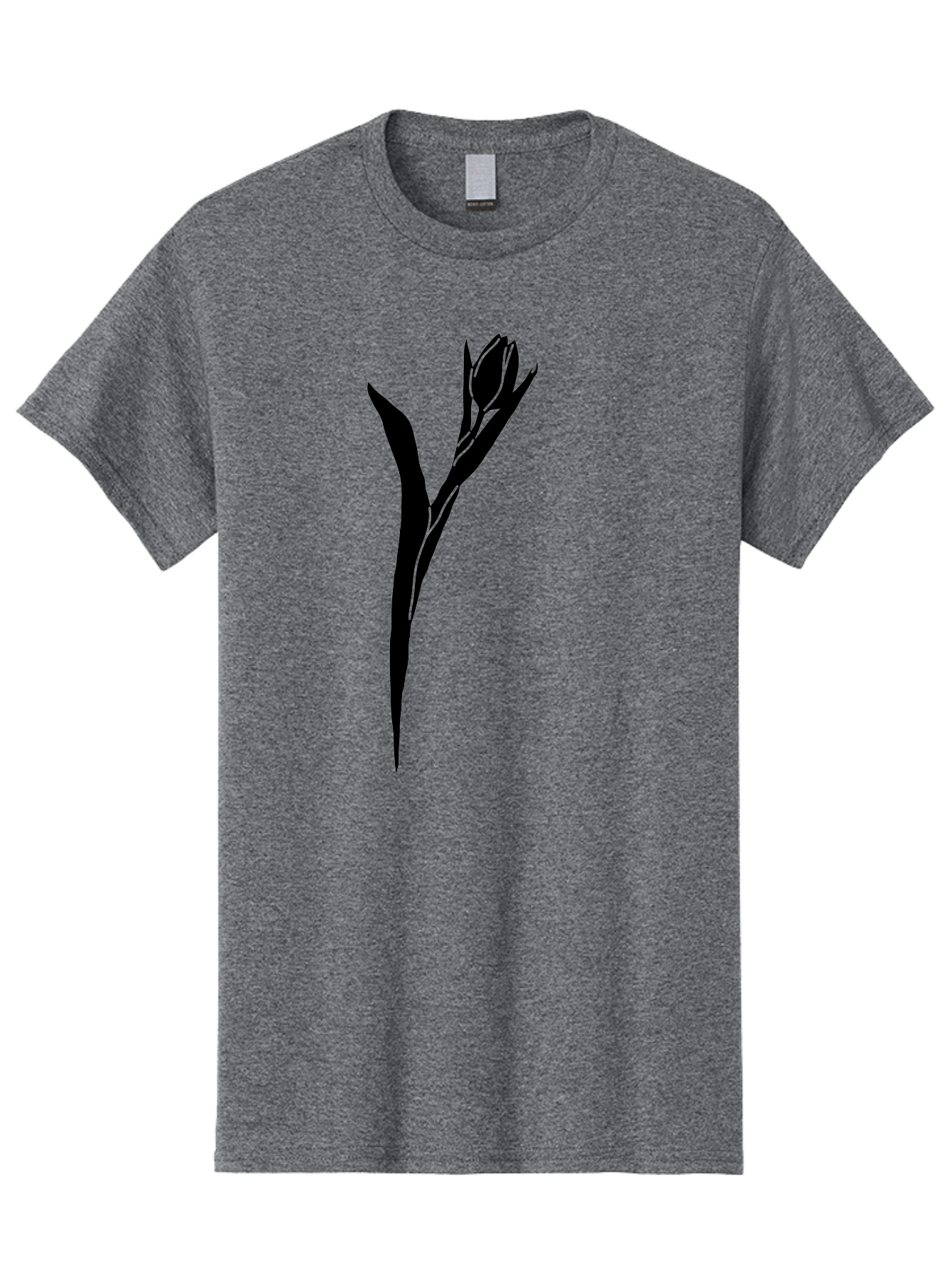 Rose-Silhouette Men'S Graphic Tee, 100% Cotton, Comfortable Casual Summer Wear, Machine Washable, Simple Rose Silhouette, Minimalist Design, Black Rose, Green Background, Monochrome Artwork, Elegant Graphics, Floral Symbol Aac234
