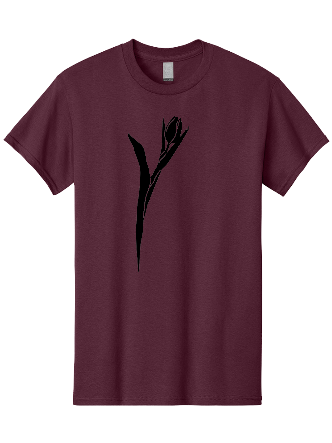 Rose-Silhouette Men'S Graphic Tee, 100% Cotton, Comfortable Casual Summer Wear, Machine Washable, Simple Rose Silhouette, Minimalist Design, Black Rose, Green Background, Monochrome Artwork, Elegant Graphics, Floral Symbol Aac234