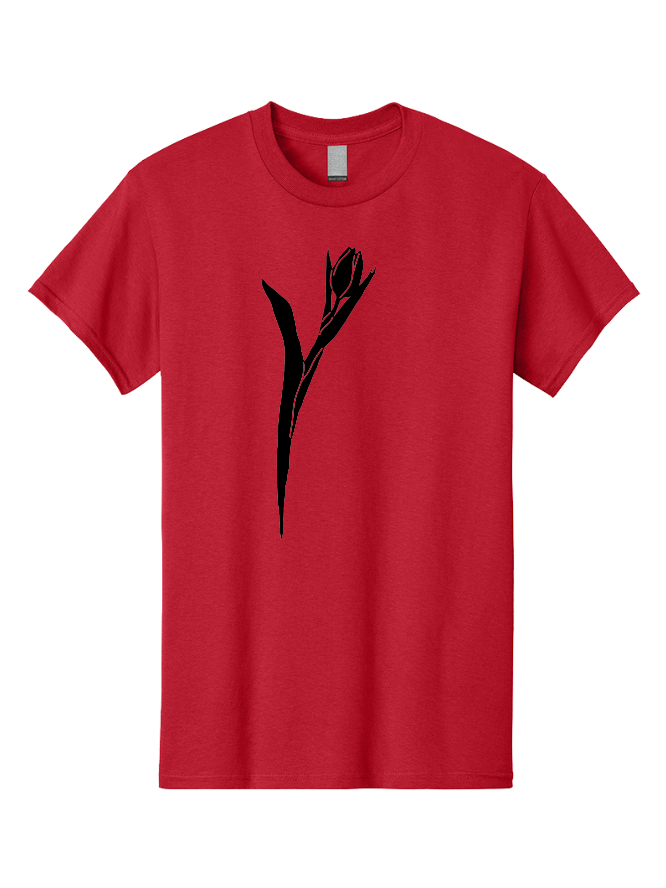 Rose-Silhouette Men'S Graphic Tee, 100% Cotton, Comfortable Casual Summer Wear, Machine Washable, Simple Rose Silhouette, Minimalist Design, Black Rose, Green Background, Monochrome Artwork, Elegant Graphics, Floral Symbol Aac234