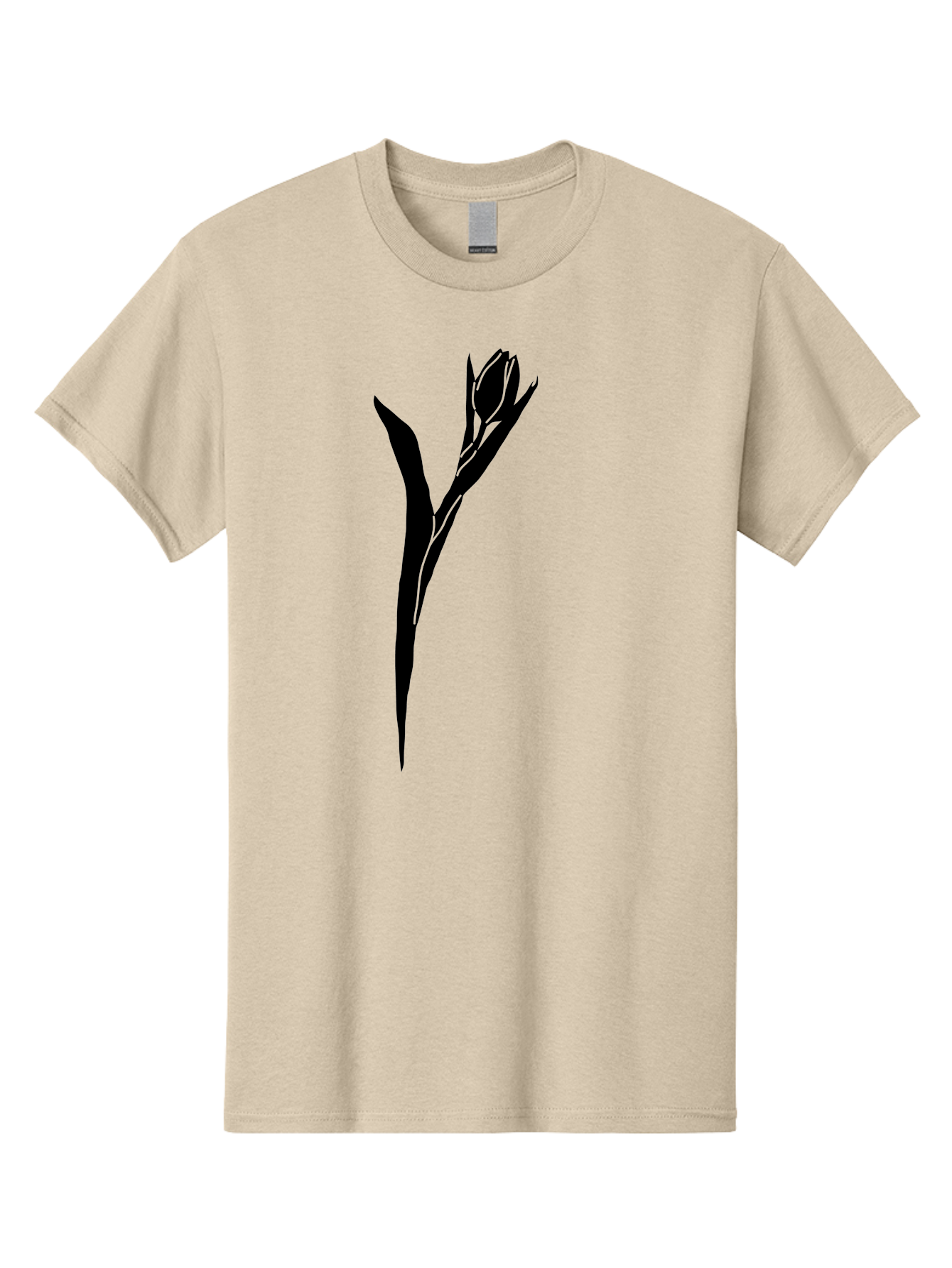 Rose-Silhouette Men'S Graphic Tee, 100% Cotton, Comfortable Casual Summer Wear, Machine Washable, Simple Rose Silhouette, Minimalist Design, Black Rose, Green Background, Monochrome Artwork, Elegant Graphics, Floral Symbol Aac234