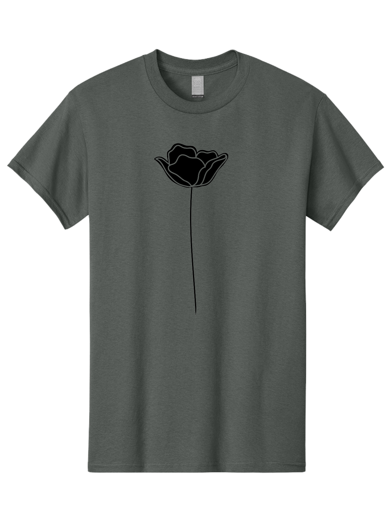 Rose Men'S Graphic Tee, 100% Cotton, Comfortable Casual Summer Wear, Machine Washable, Black Rose, Minimalist Design, Simple Illustration, Flower Symbol, Elegant Graphics, Modern Art, Rose Silhouette, Floral Icon Aac235