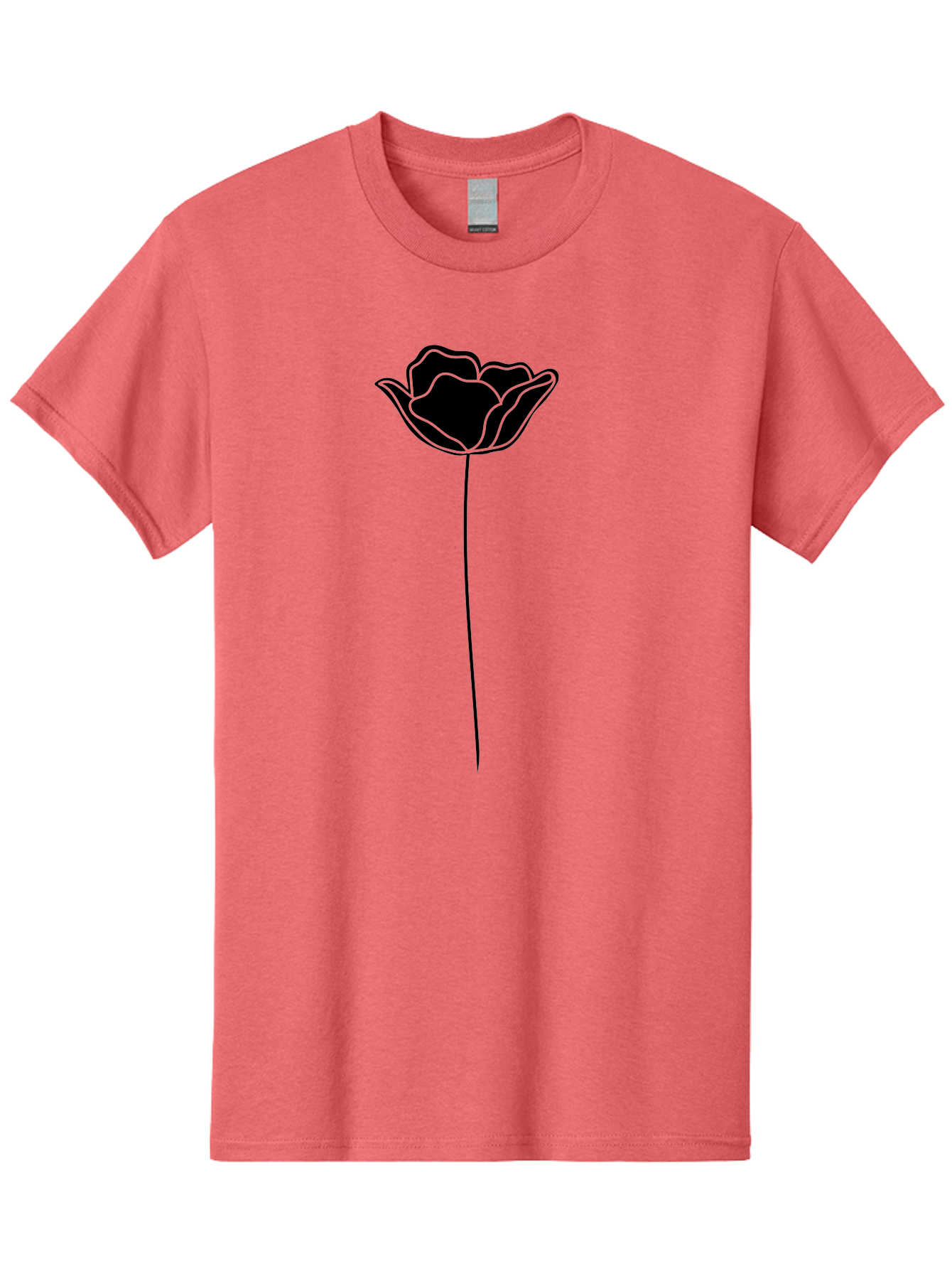 Rose Men'S Graphic Tee, 100% Cotton, Comfortable Casual Summer Wear, Machine Washable, Black Rose, Minimalist Design, Simple Illustration, Flower Symbol, Elegant Graphics, Modern Art, Rose Silhouette, Floral Icon Aac235