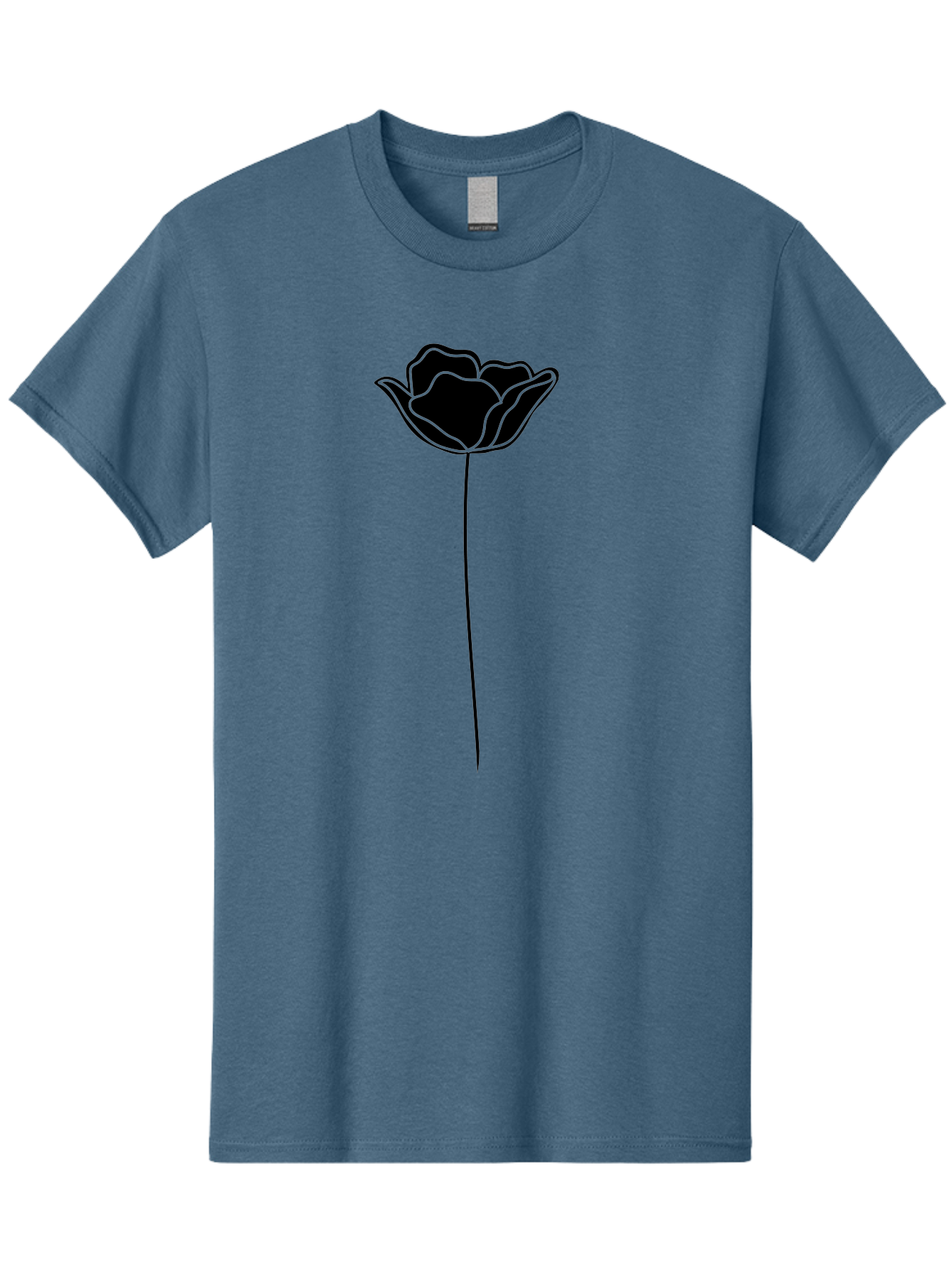 Rose Men'S Graphic Tee, 100% Cotton, Comfortable Casual Summer Wear, Machine Washable, Black Rose, Minimalist Design, Simple Illustration, Flower Symbol, Elegant Graphics, Modern Art, Rose Silhouette, Floral Icon Aac235