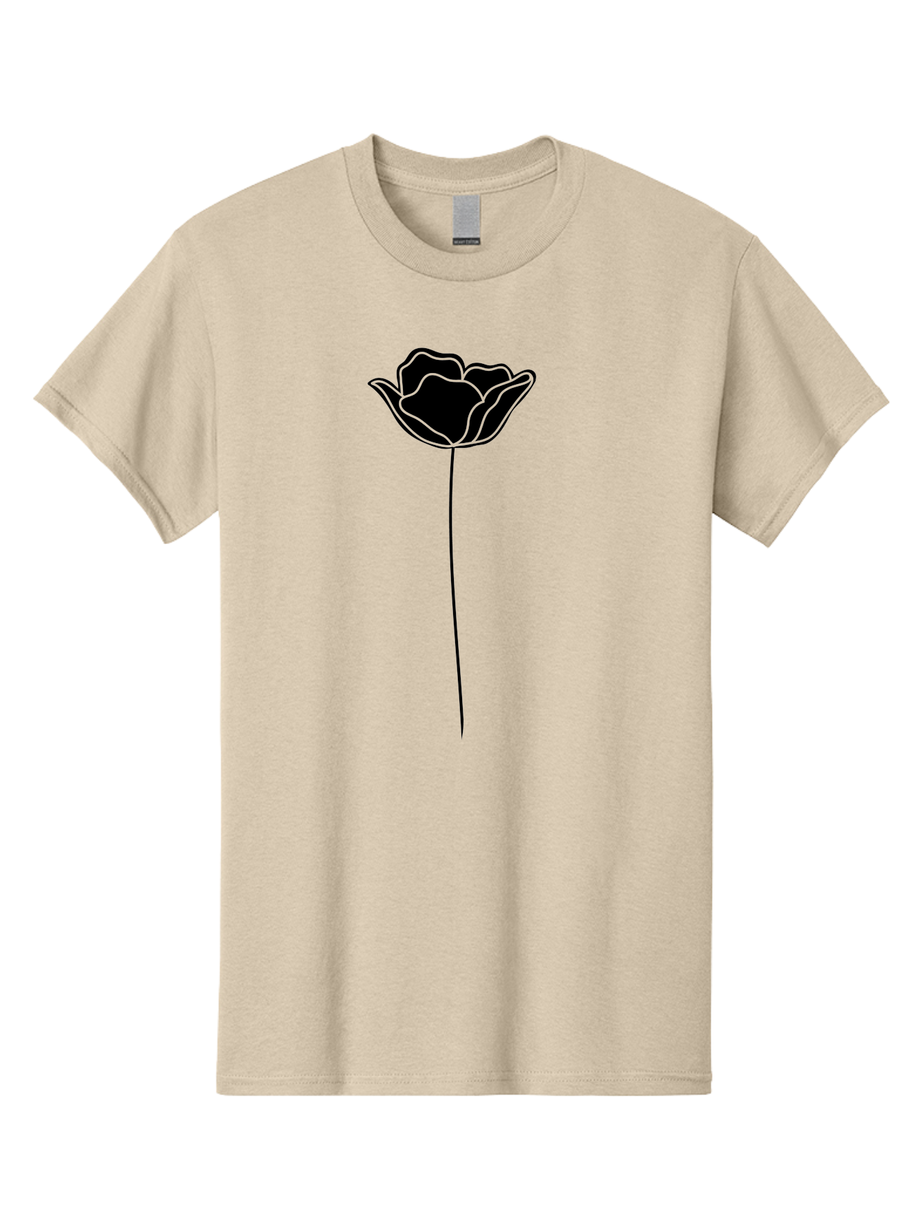 Rose Men'S Graphic Tee, 100% Cotton, Comfortable Casual Summer Wear, Machine Washable, Black Rose, Minimalist Design, Simple Illustration, Flower Symbol, Elegant Graphics, Modern Art, Rose Silhouette, Floral Icon Aac235