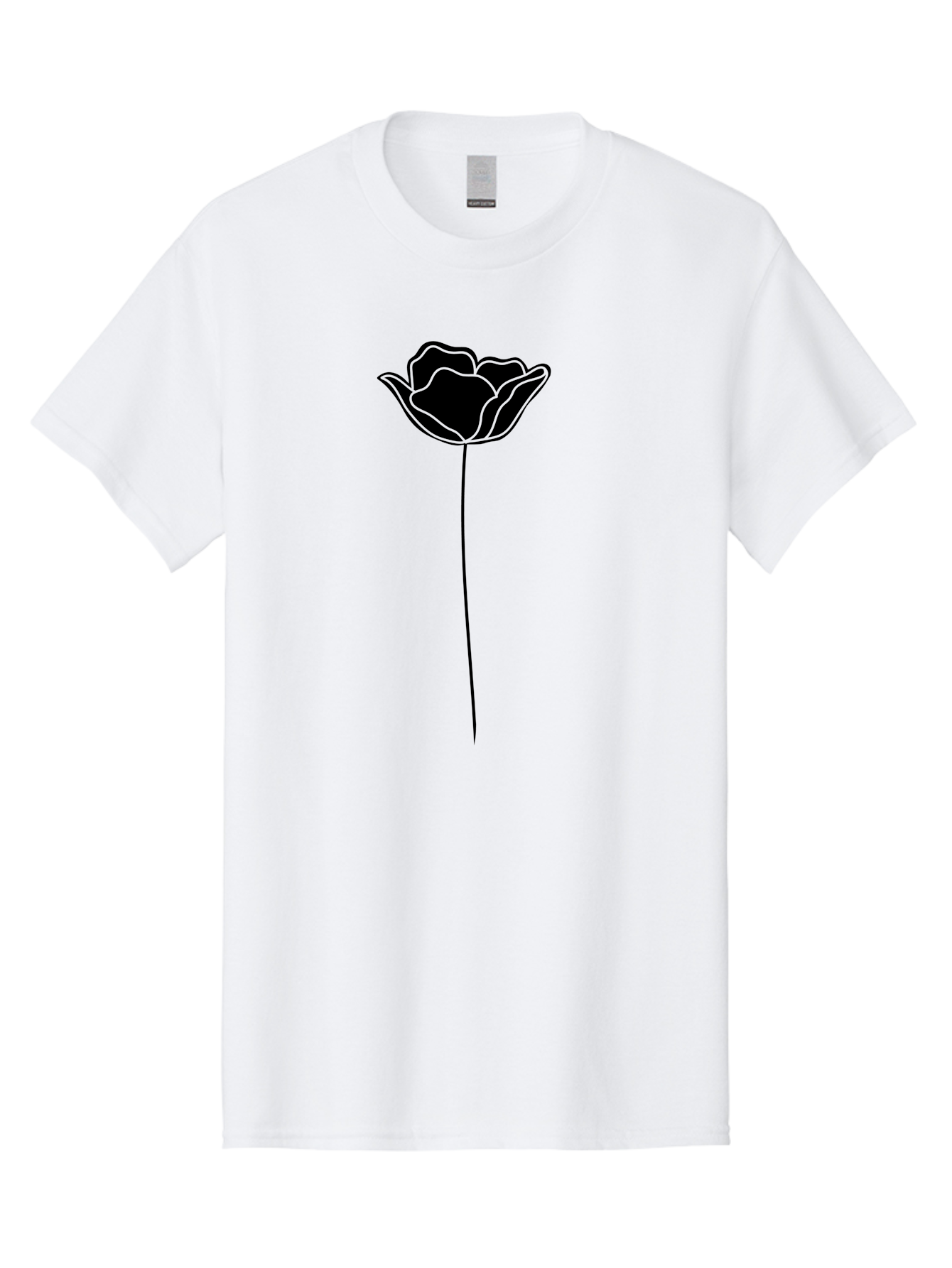 Rose Men'S Graphic Tee, 100% Cotton, Comfortable Casual Summer Wear, Machine Washable, Black Rose, Minimalist Design, Simple Illustration, Flower Symbol, Elegant Graphics, Modern Art, Rose Silhouette, Floral Icon Aac235