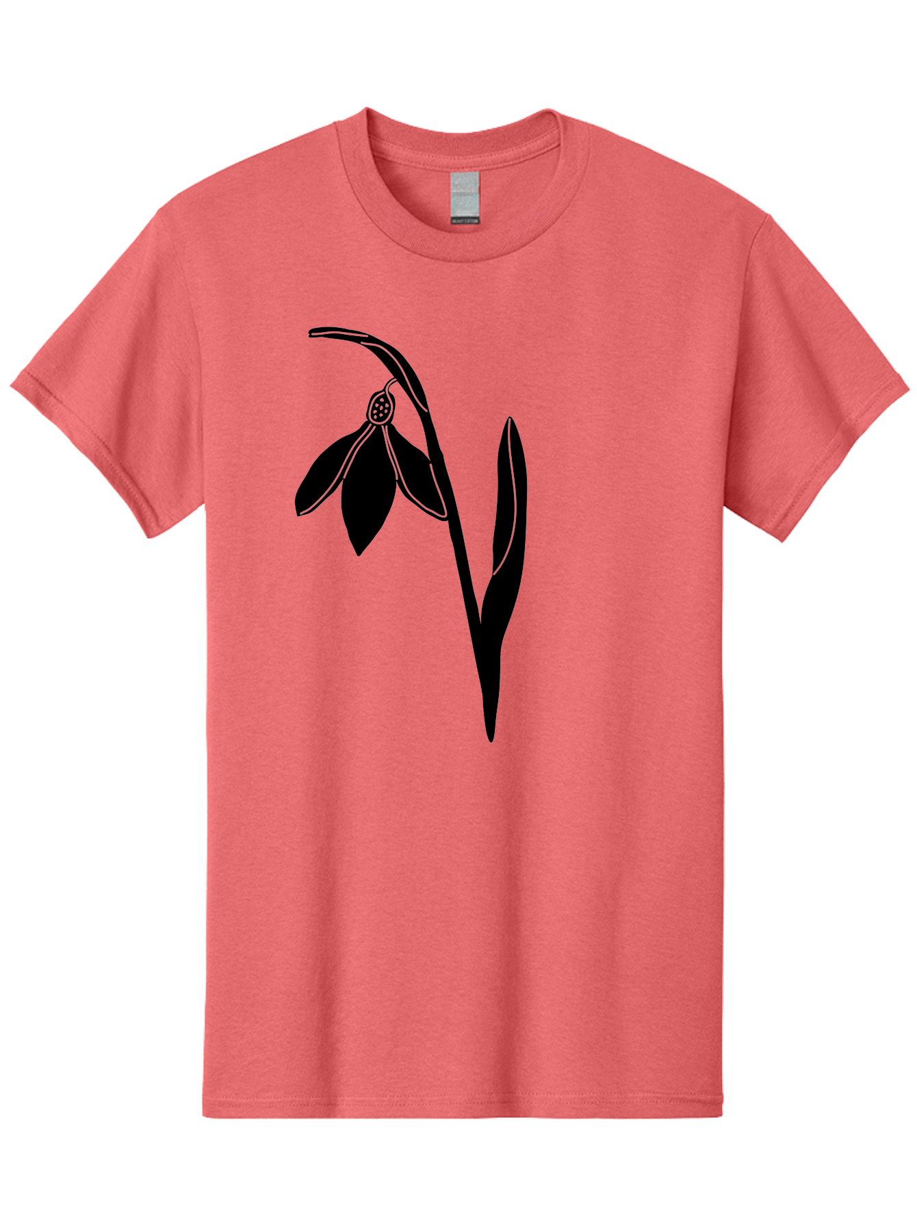 Snowdrop-1 Men'S Graphic Tee, 100% Cotton, Comfortable Casual Summer Wear, Machine Washable, Snowdrop Flower, Floral Illustration, Botanical Art, Simple Design, Elegant Lines, Delicate Petals, Minimalist Style, Symbolic Flower, Winter Blooms Aac236