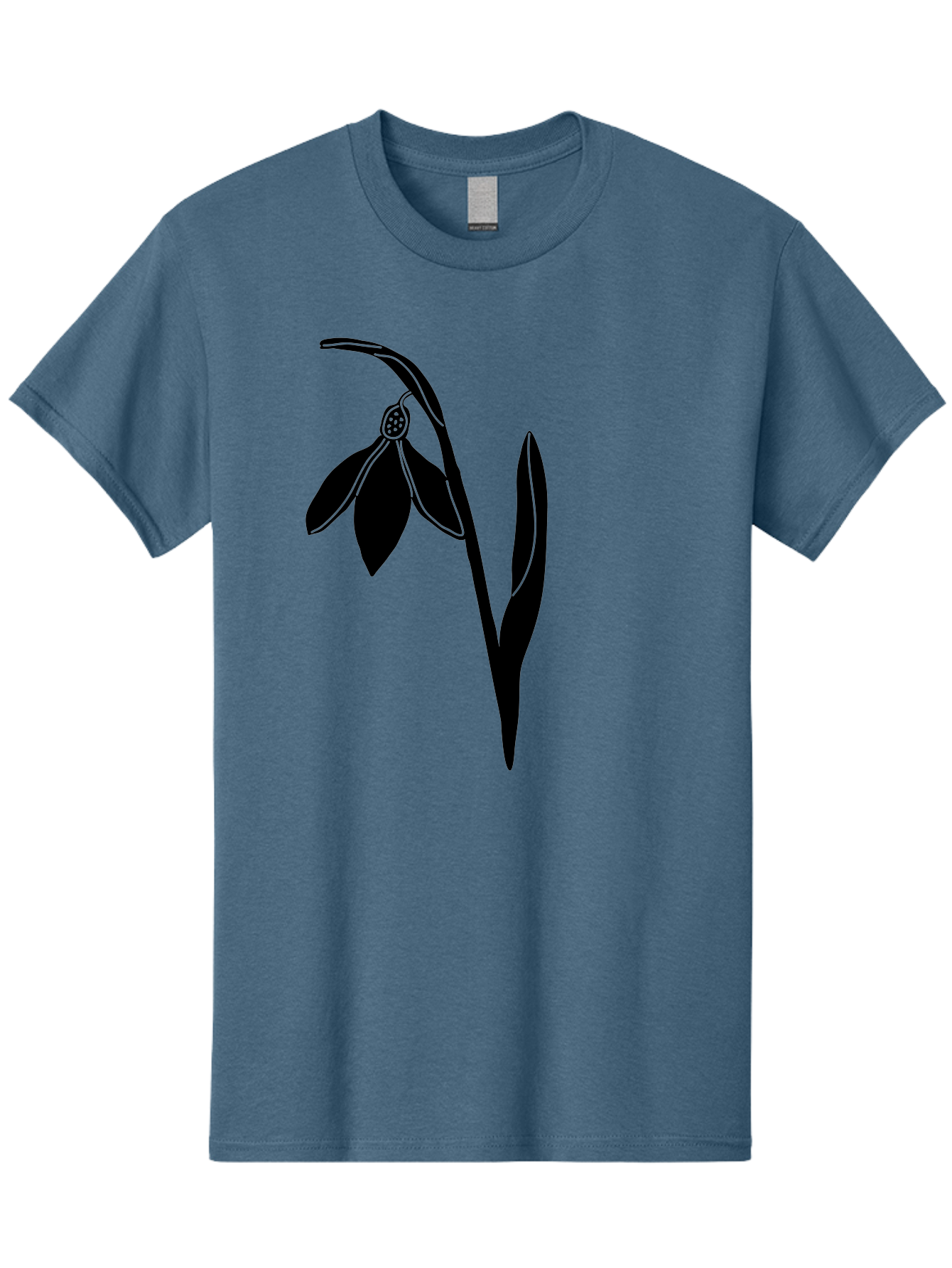 Snowdrop-1 Men'S Graphic Tee, 100% Cotton, Comfortable Casual Summer Wear, Machine Washable, Snowdrop Flower, Floral Illustration, Botanical Art, Simple Design, Elegant Lines, Delicate Petals, Minimalist Style, Symbolic Flower, Winter Blooms Aac236
