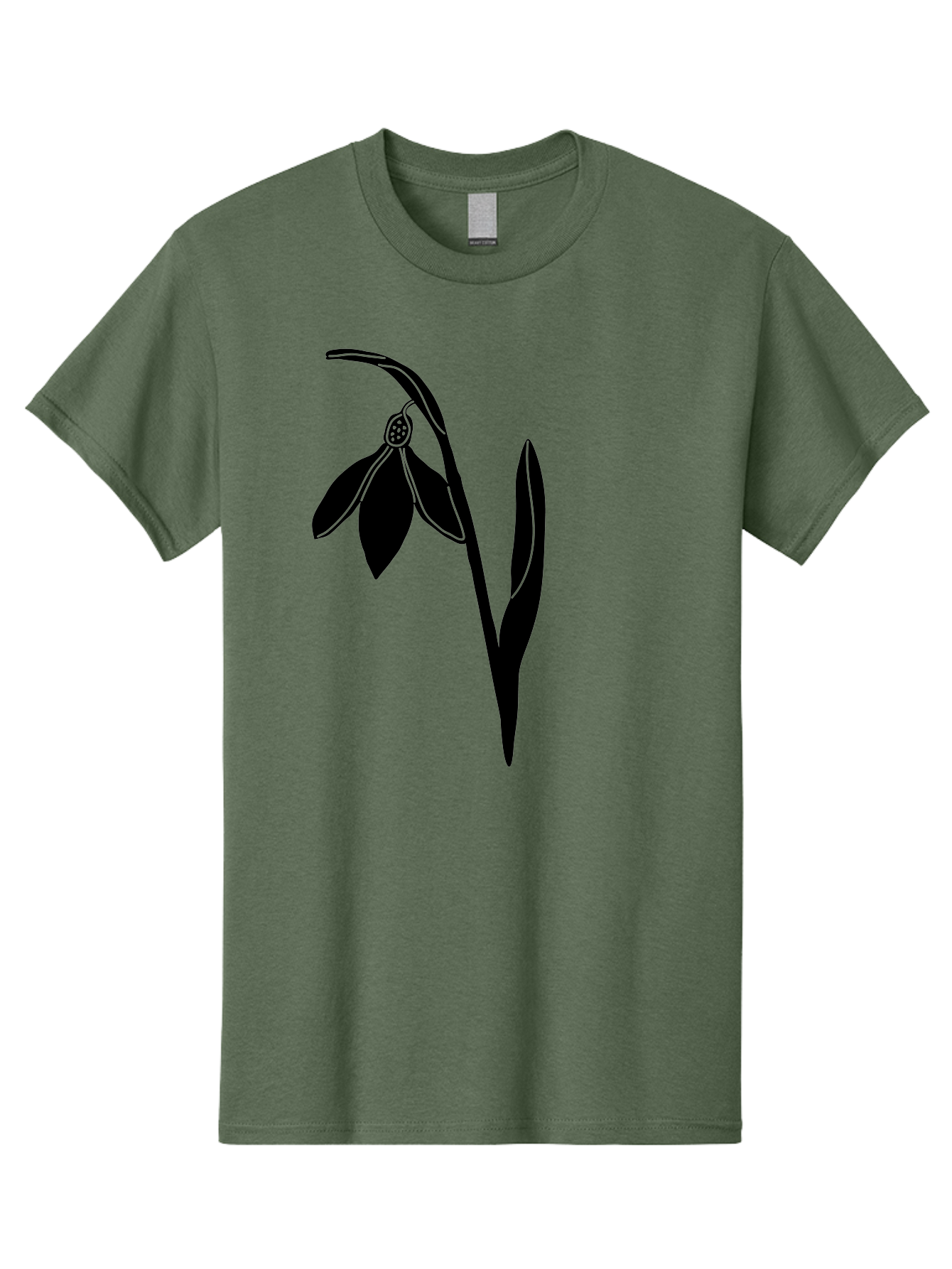 Snowdrop-1 Men'S Graphic Tee, 100% Cotton, Comfortable Casual Summer Wear, Machine Washable, Snowdrop Flower, Floral Illustration, Botanical Art, Simple Design, Elegant Lines, Delicate Petals, Minimalist Style, Symbolic Flower, Winter Blooms Aac236