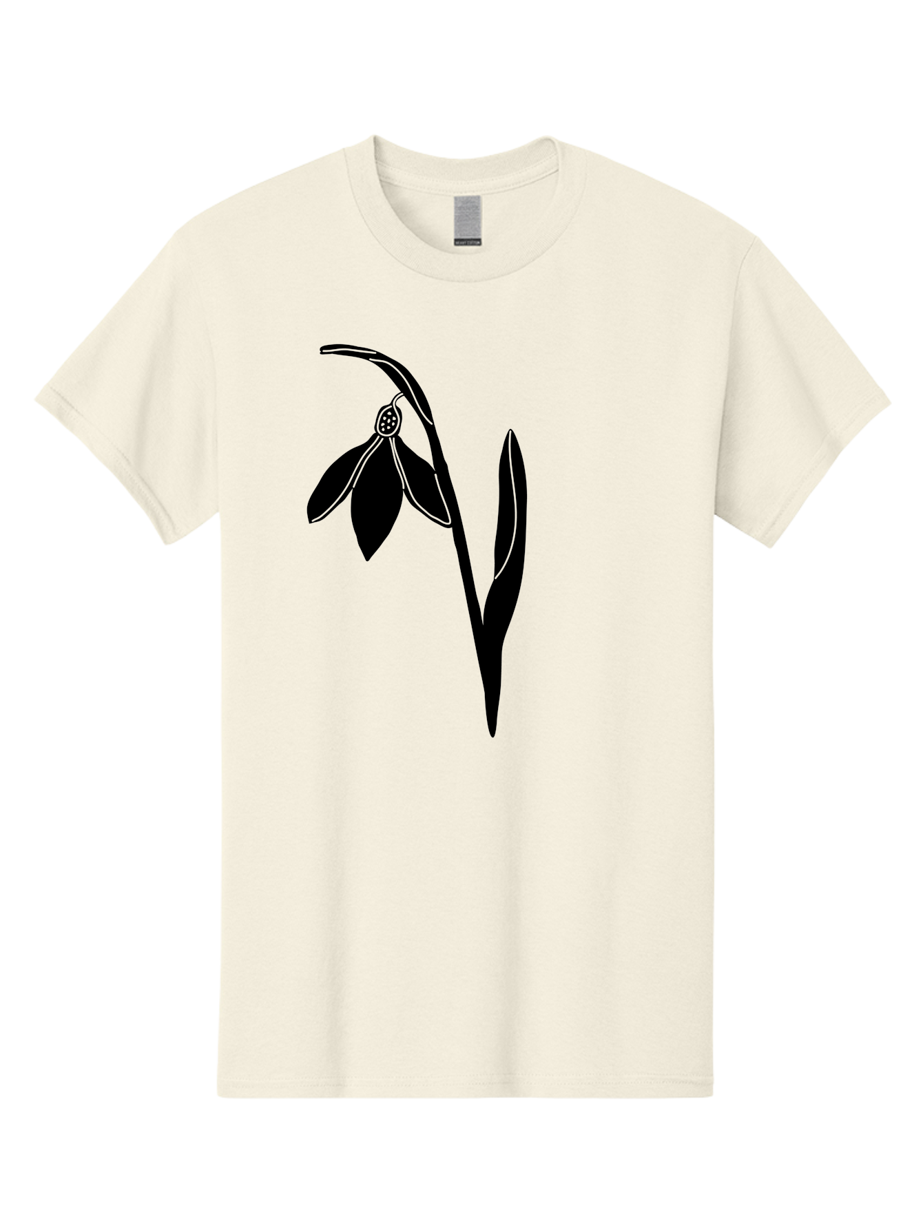 Snowdrop-1 Men'S Graphic Tee, 100% Cotton, Comfortable Casual Summer Wear, Machine Washable, Snowdrop Flower, Floral Illustration, Botanical Art, Simple Design, Elegant Lines, Delicate Petals, Minimalist Style, Symbolic Flower, Winter Blooms Aac236