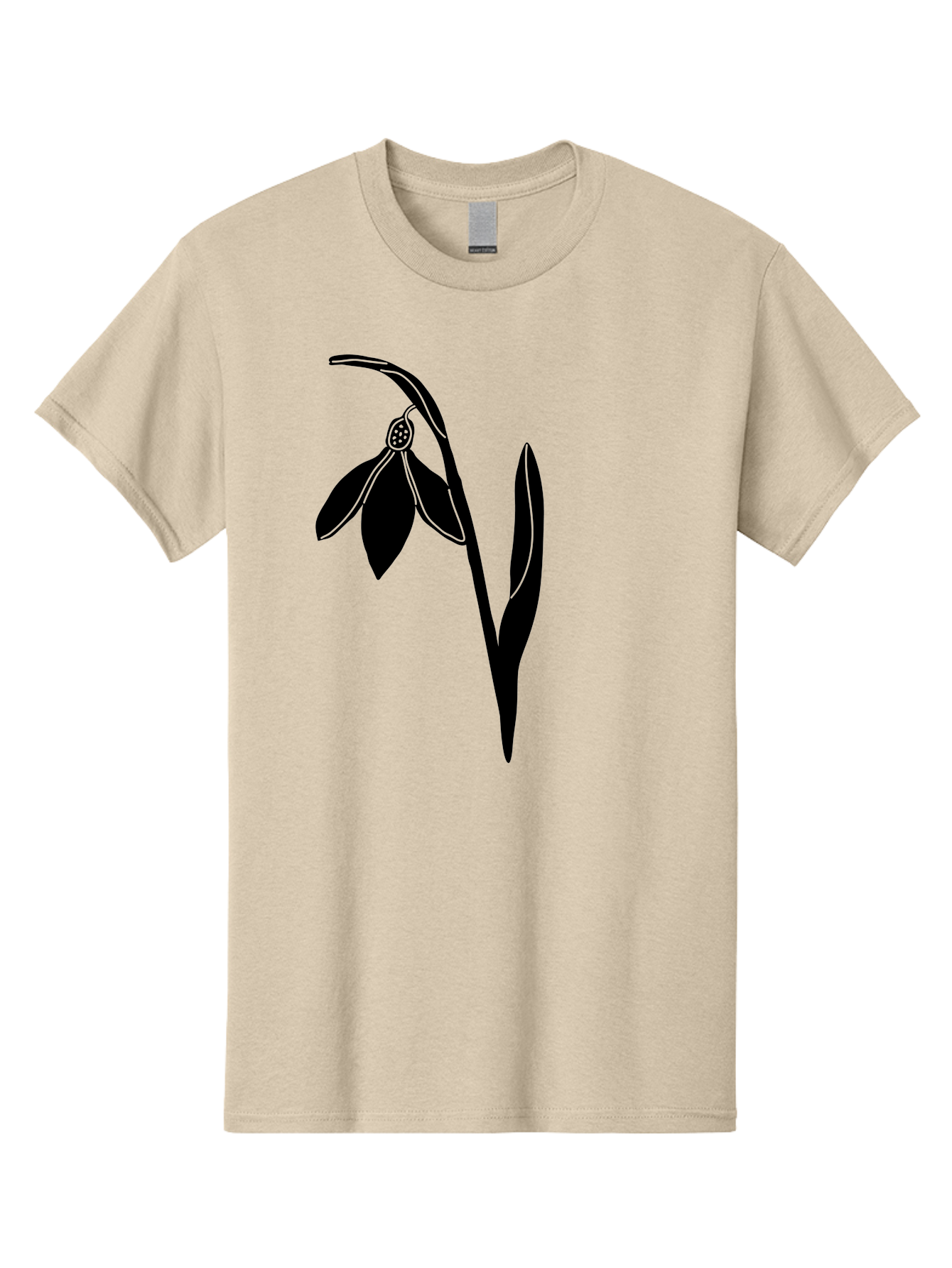Snowdrop-1 Men'S Graphic Tee, 100% Cotton, Comfortable Casual Summer Wear, Machine Washable, Snowdrop Flower, Floral Illustration, Botanical Art, Simple Design, Elegant Lines, Delicate Petals, Minimalist Style, Symbolic Flower, Winter Blooms Aac236