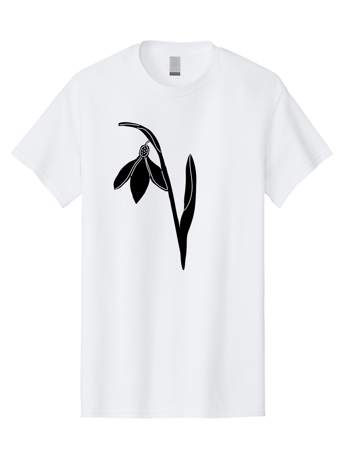 Snowdrop-1 Men'S Graphic Tee, 100% Cotton, Comfortable Casual Summer Wear, Machine Washable, Snowdrop Flower, Floral Illustration, Botanical Art, Simple Design, Elegant Lines, Delicate Petals, Minimalist Style, Symbolic Flower, Winter Blooms Aac236