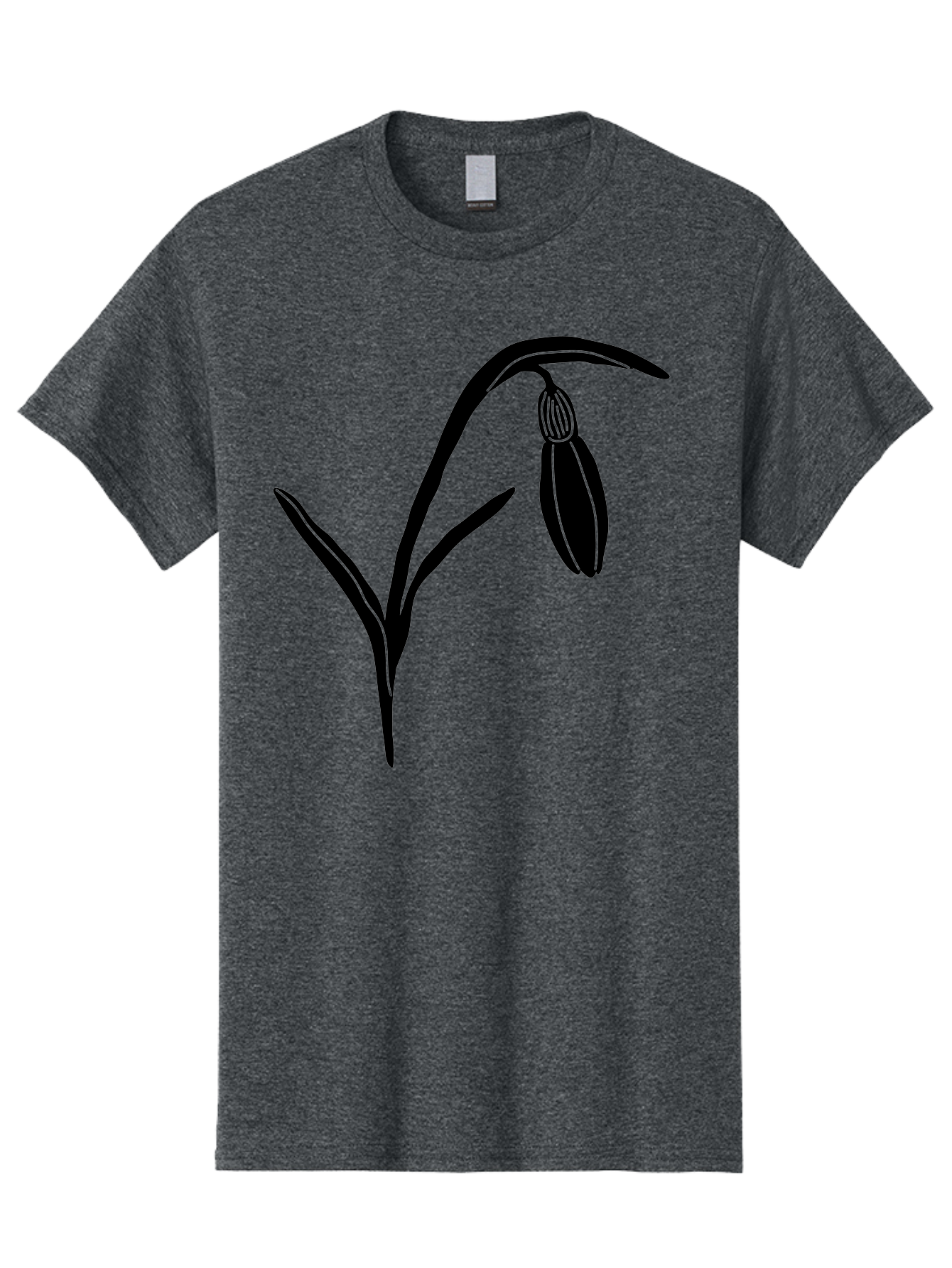 Snowdrop Men'S Graphic Tee, 100% Cotton, Comfortable Casual Summer Wear, Machine Washable, Snowdrop Flower, Minimalist Design, Simple Graphics, Black Silhouette, Floral Illustration, Spring Flowers, Botanical Art, Elegant Lines Aac238