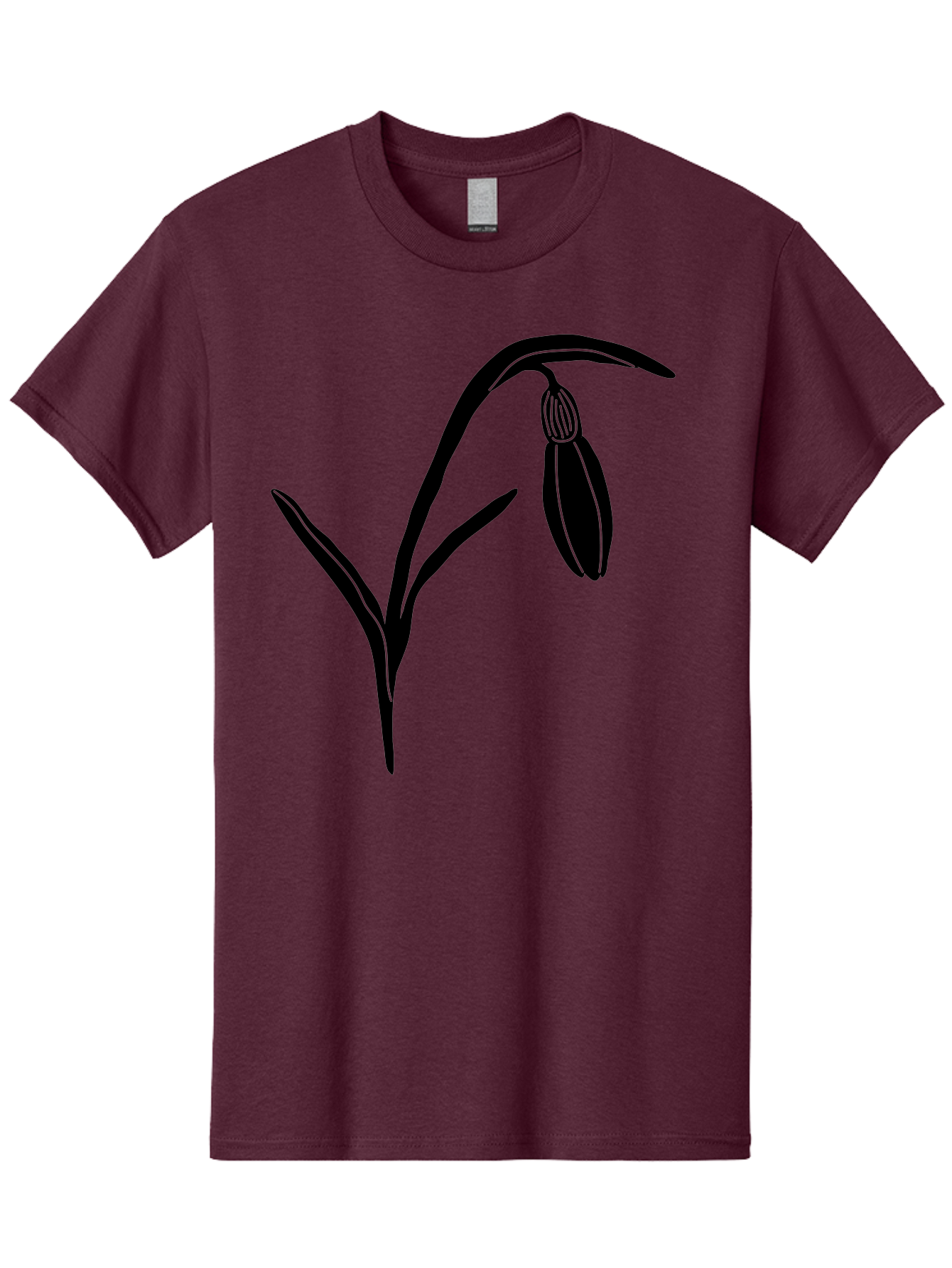 Snowdrop Men'S Graphic Tee, 100% Cotton, Comfortable Casual Summer Wear, Machine Washable, Snowdrop Flower, Minimalist Design, Simple Graphics, Black Silhouette, Floral Illustration, Spring Flowers, Botanical Art, Elegant Lines Aac238