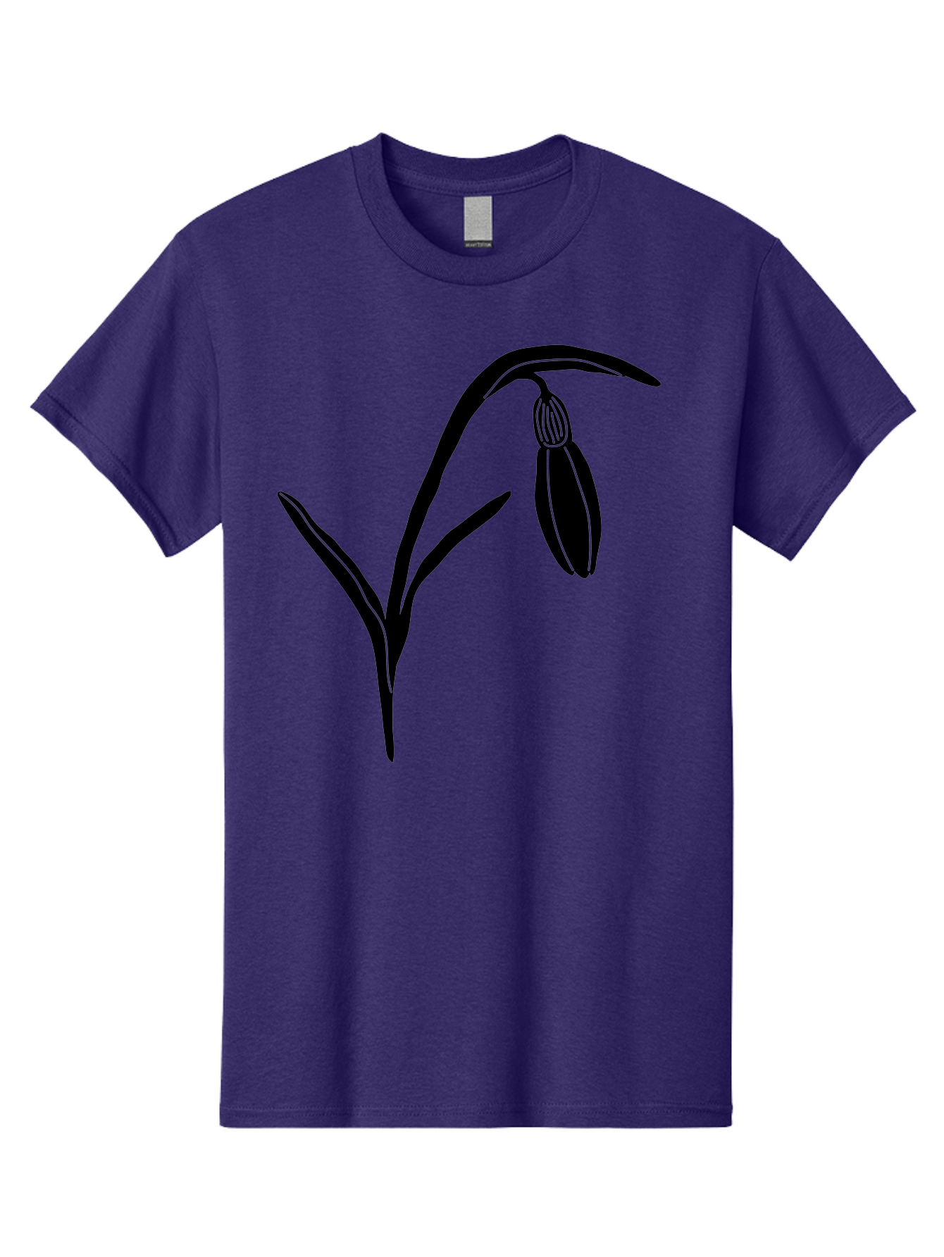 Snowdrop Men'S Graphic Tee, 100% Cotton, Comfortable Casual Summer Wear, Machine Washable, Snowdrop Flower, Minimalist Design, Simple Graphics, Black Silhouette, Floral Illustration, Spring Flowers, Botanical Art, Elegant Lines Aac238