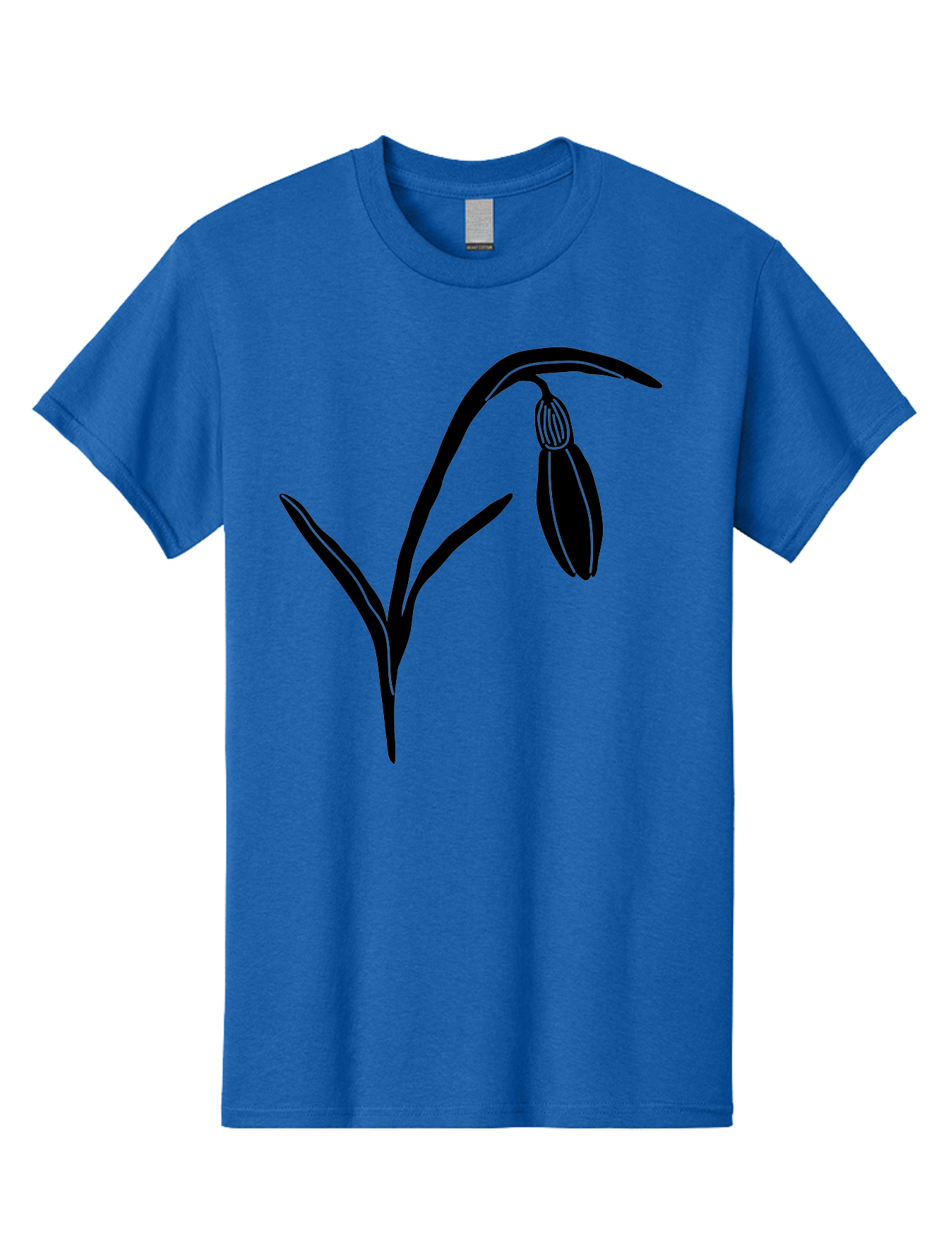 Snowdrop Men'S Graphic Tee, 100% Cotton, Comfortable Casual Summer Wear, Machine Washable, Snowdrop Flower, Minimalist Design, Simple Graphics, Black Silhouette, Floral Illustration, Spring Flowers, Botanical Art, Elegant Lines Aac238